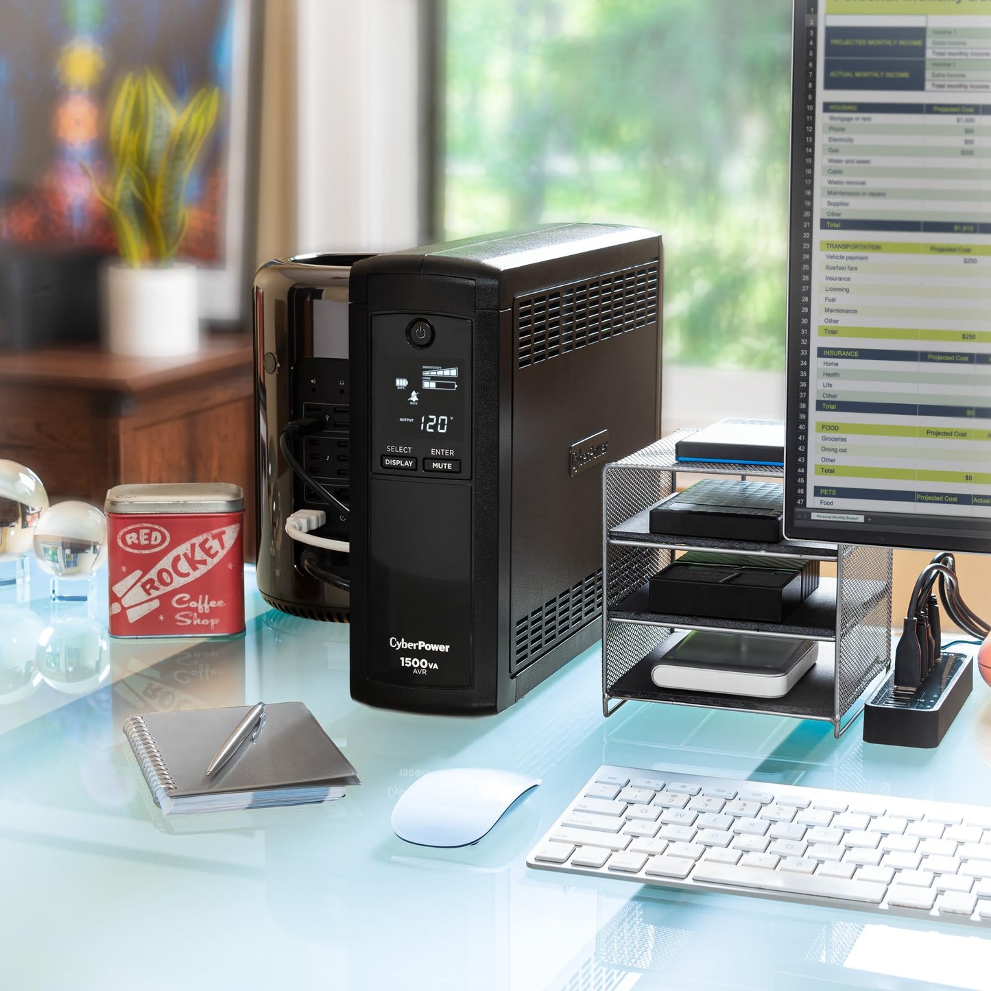 CyberPower CP1500AVRLCDTAA Intelligent LCD UPS Battery Backup and Surge Protector, 1500VA, 900W, 12 Outlets, AVR, Mini Tower, TAA Certified, UL Certified