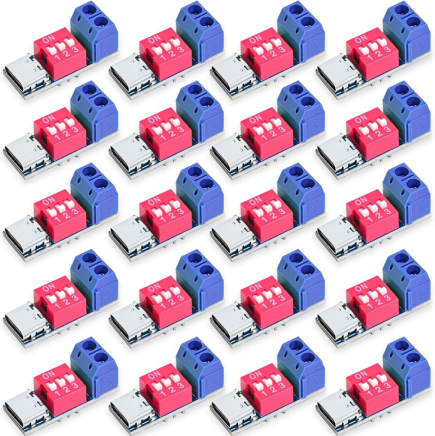 Seloky 5-20V (20PCS) USB-C PD Trigger Board Module PD/QC Decoy Board Fast Charge USB Type-C to High Speed Charger Power