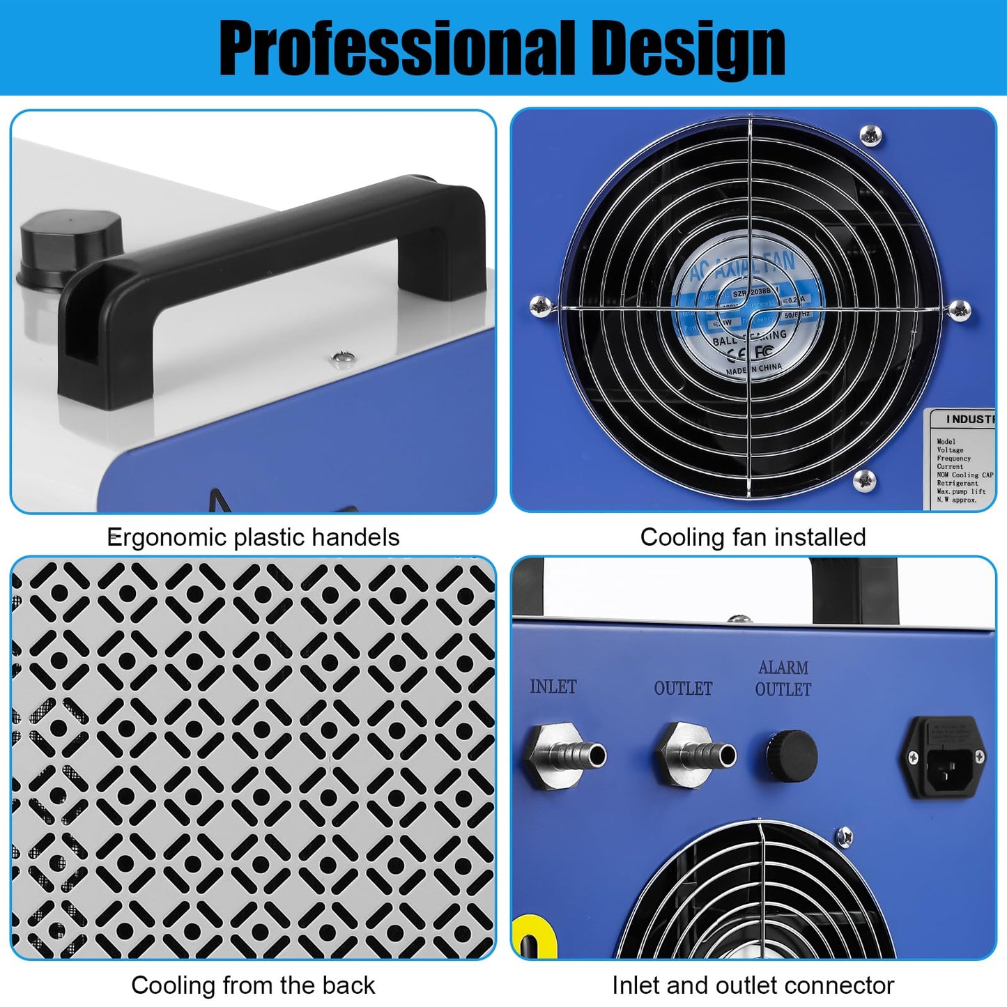 Garvee Industrial Water Chiller CW-5000, 7L 1.14HP 2.6gpm Thermolysis Type Water Cooling System for 40W 50W 60W 70W 80W 90W 100W CO2 Laser Engraving & Cutting Machines,Cools 3868 Btu/h, 110V
