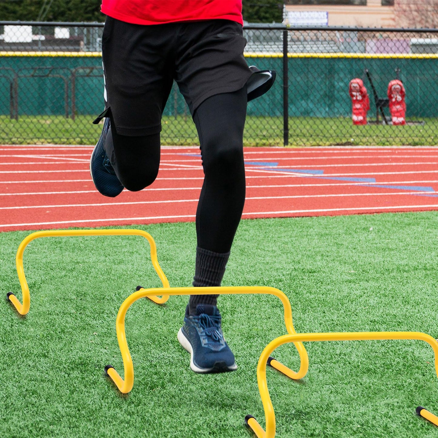 Wettarn 12 Pcs 9" Speed Training Agility Hurdles for Athletes Reliable Training Hurdle Plyometric All Purpose Practice Equipment for Soccer Basketball Football(Yellow)