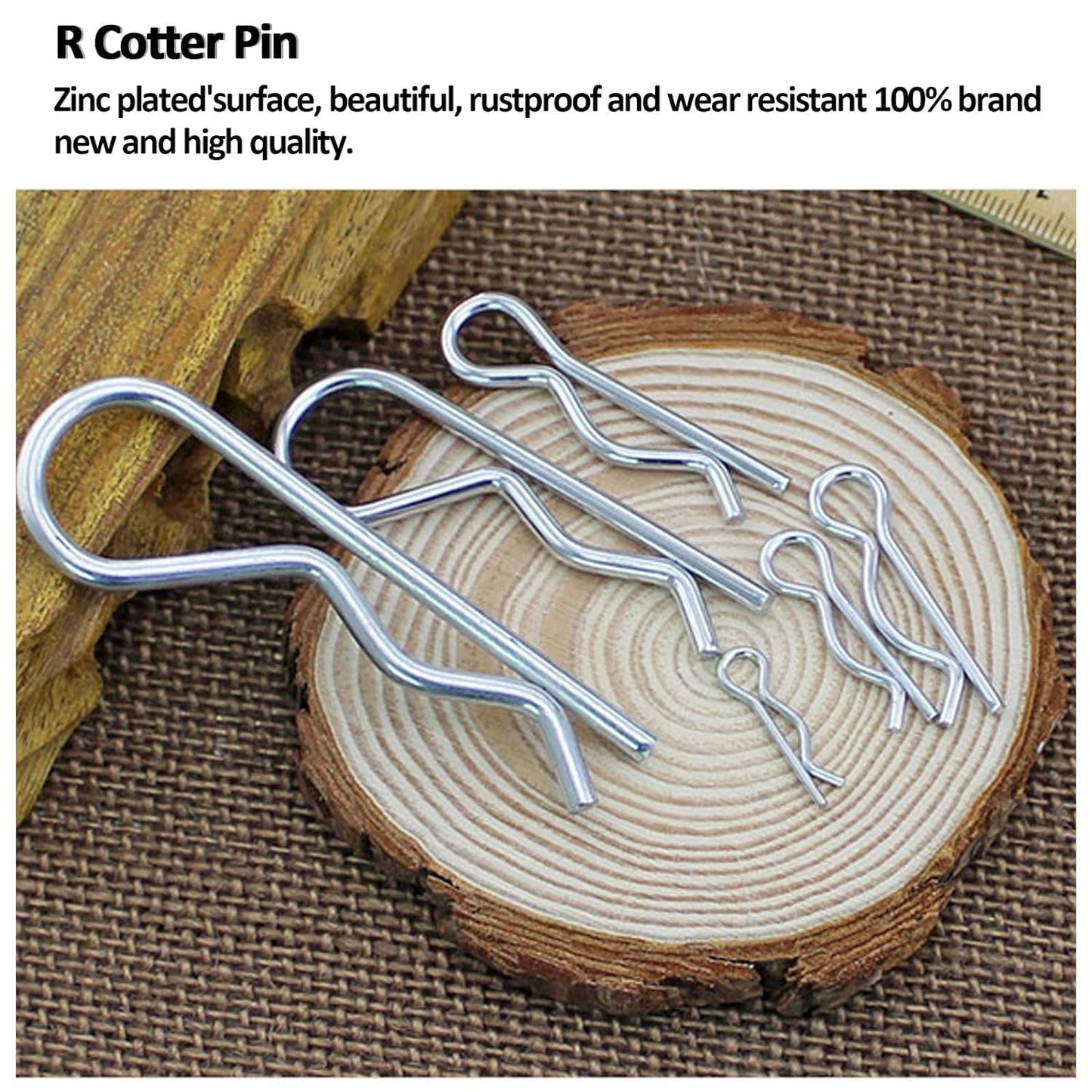 38pcs Cotter Pin Assortment Kit, Hitch Pin Clip R Clips Retaining Pins Tractor Cotter Pin Hair Pin Assortment Spring Clip Retainer Pins for Hitch Pin Lock System, Cotter Pins