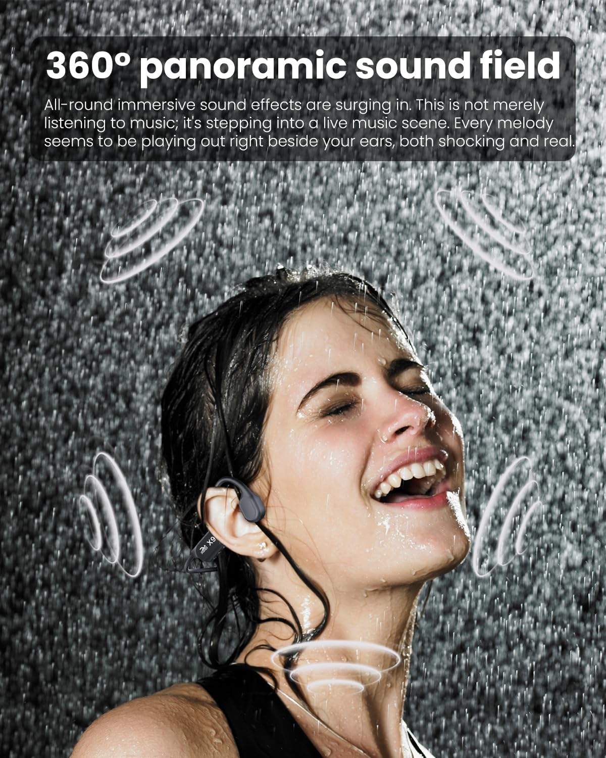 Swimming 6.0 Headset, IP68 MP3 32G Headphones - Bone Conduction Bluetooth Open Ear Sports Waterproof Built-in Player
