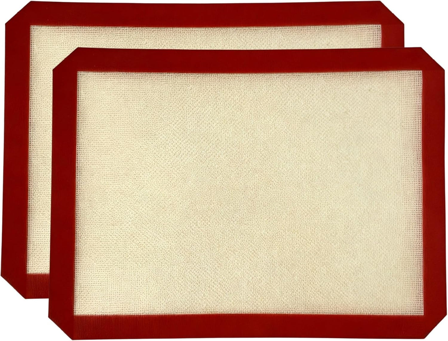 Silicone Baking Mat - 2 Pack Non-Stick Reusable Baking Mats for Oven | 16.5 x 11.6 Inches, Red