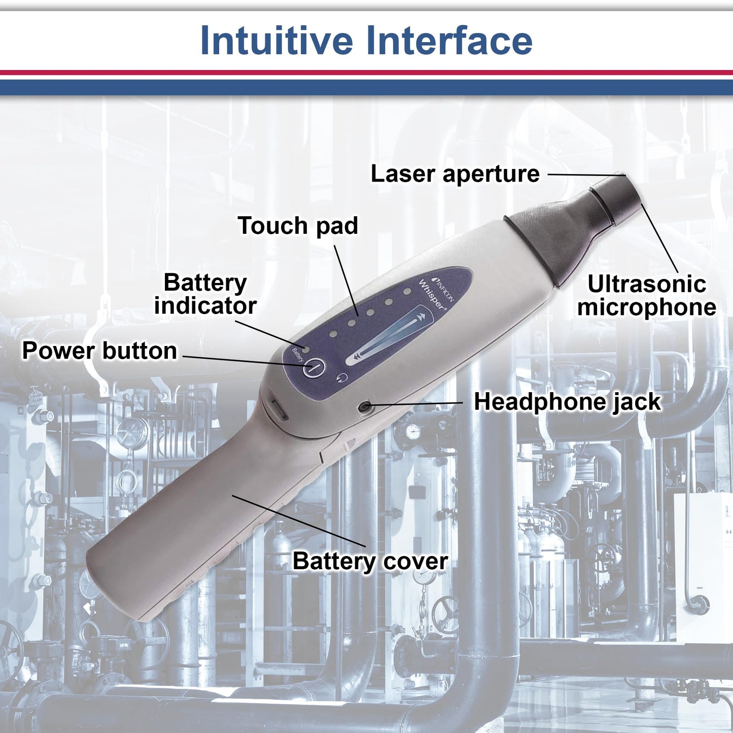 INFICON Whisper with Accessory Kit, Enhanced Ultrasonic Leak Detector, 711-203-G1,Off-White