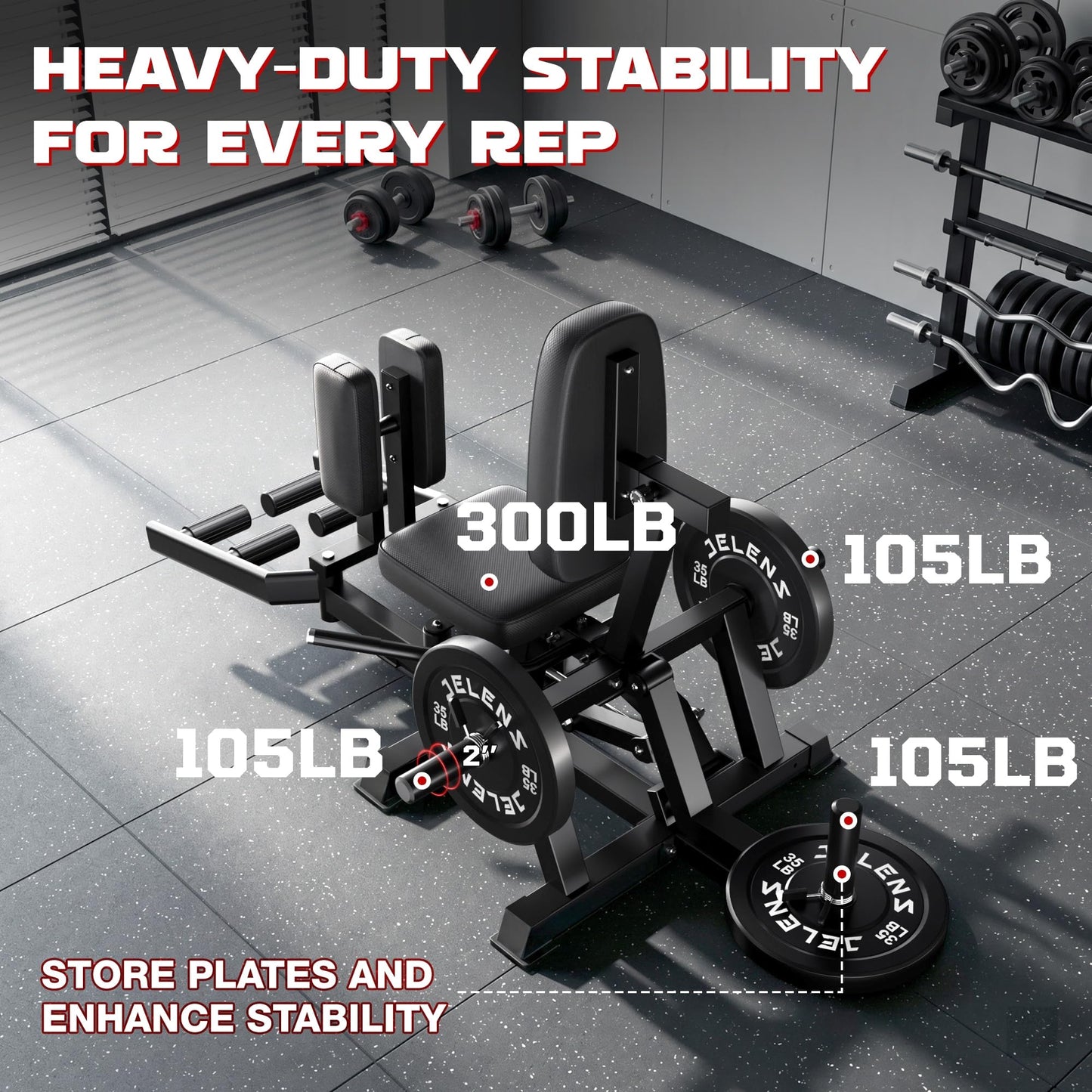 JELENS HA01 Hip Abductor Machine, Abduction Adduction Machine with Adjustable Resistance, Plate Loaded Inner and Outer Thigh Trainer for Home Gym Glute and Leg Strength Training
