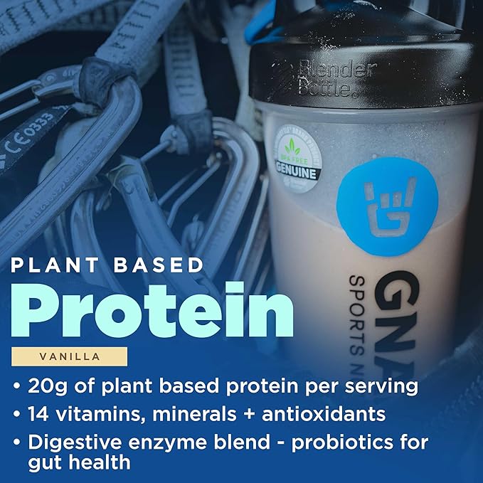 Gnarly Nutrition Vegan Plant Protein ??Vanilla Vegan Protein Powder, NSF Sport Certified ??Meal Replacement, Daily Nutritiional Boost ??Lactose Free Powder ??Vanilla, 28.2 oz
