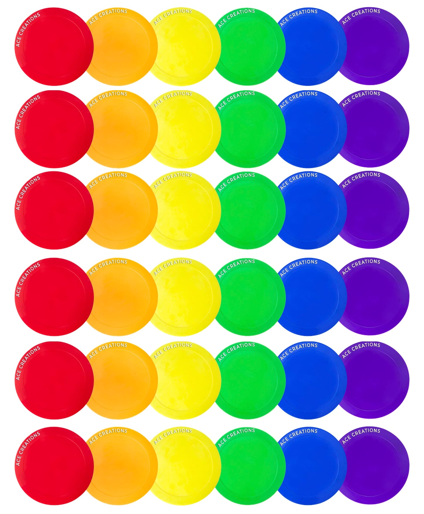 Ace Creations 9 Inch Poly Vinyl Spot Markers – Training Drills with School Gyms, Sports Teams, Track and Field, Basketball, Football, Soccer, Baseball, Gymnastics, Preschool, Kindergarten – Set of 36