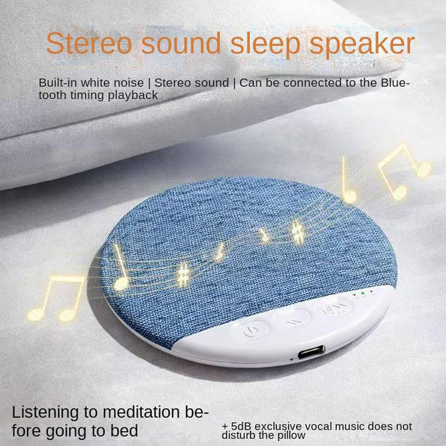 Generic 3.78x0.47 Inch Sleep Speaker Device, White Noise Timer, Aid Accessories for Bedroom, Ultra Thin Gear with Sleek