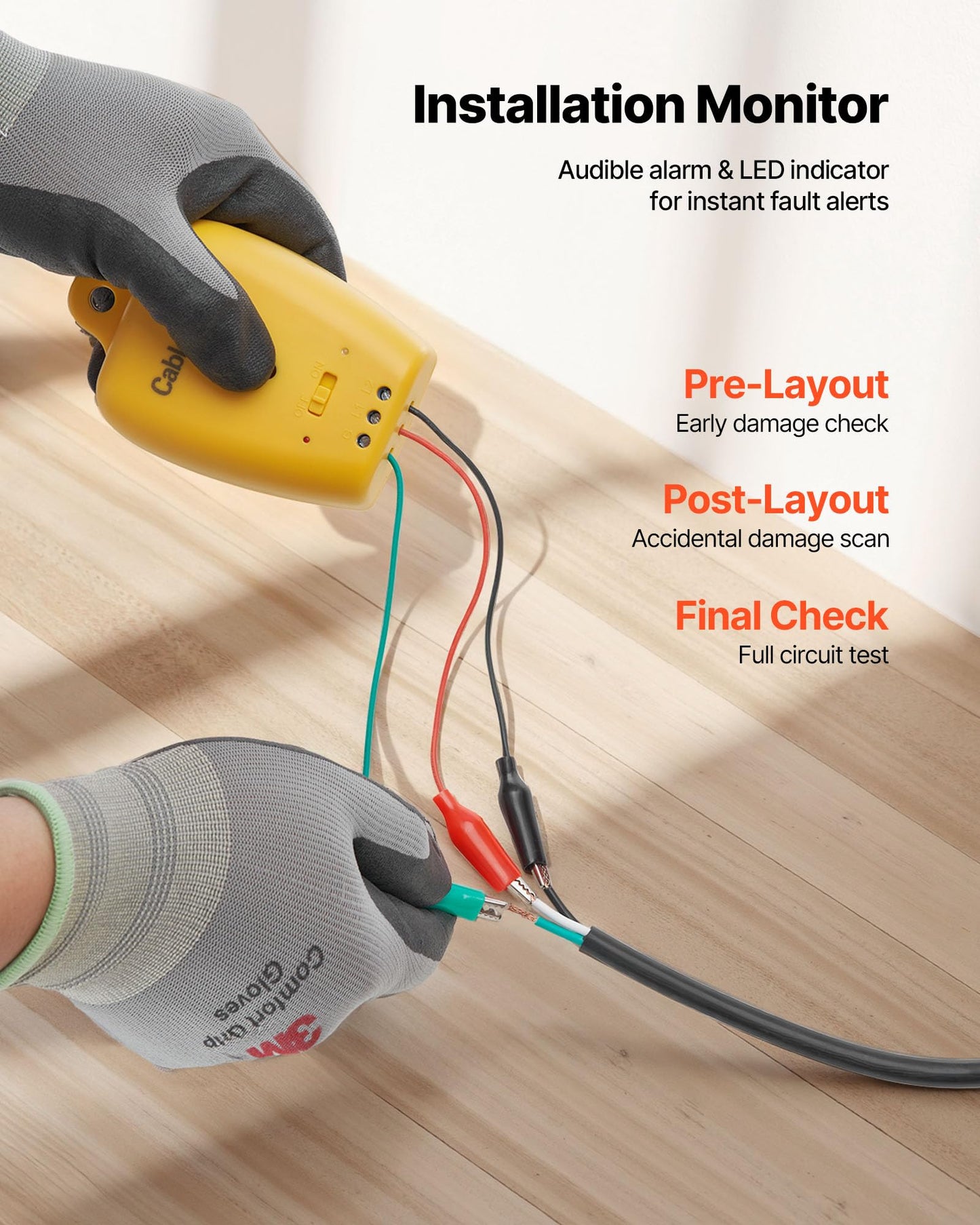 VEVOR 100 sqft Underfloor Heating Cable Kit, 120V Electric Radiant Heated Floor System, with Smart Control Thermostat & Alarm, Easy Installation for Tile, Stone, Vinyl, Home Improvement