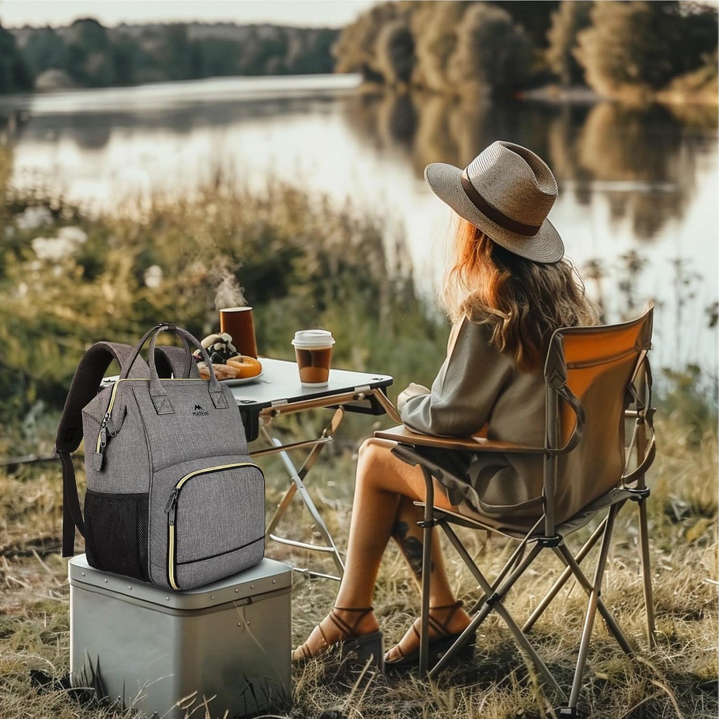 Backpack 15.6 Inch Backpack Backpacks MATEIN Lunch for Women, Laptop with Lunch Compartment, Lightweight Work