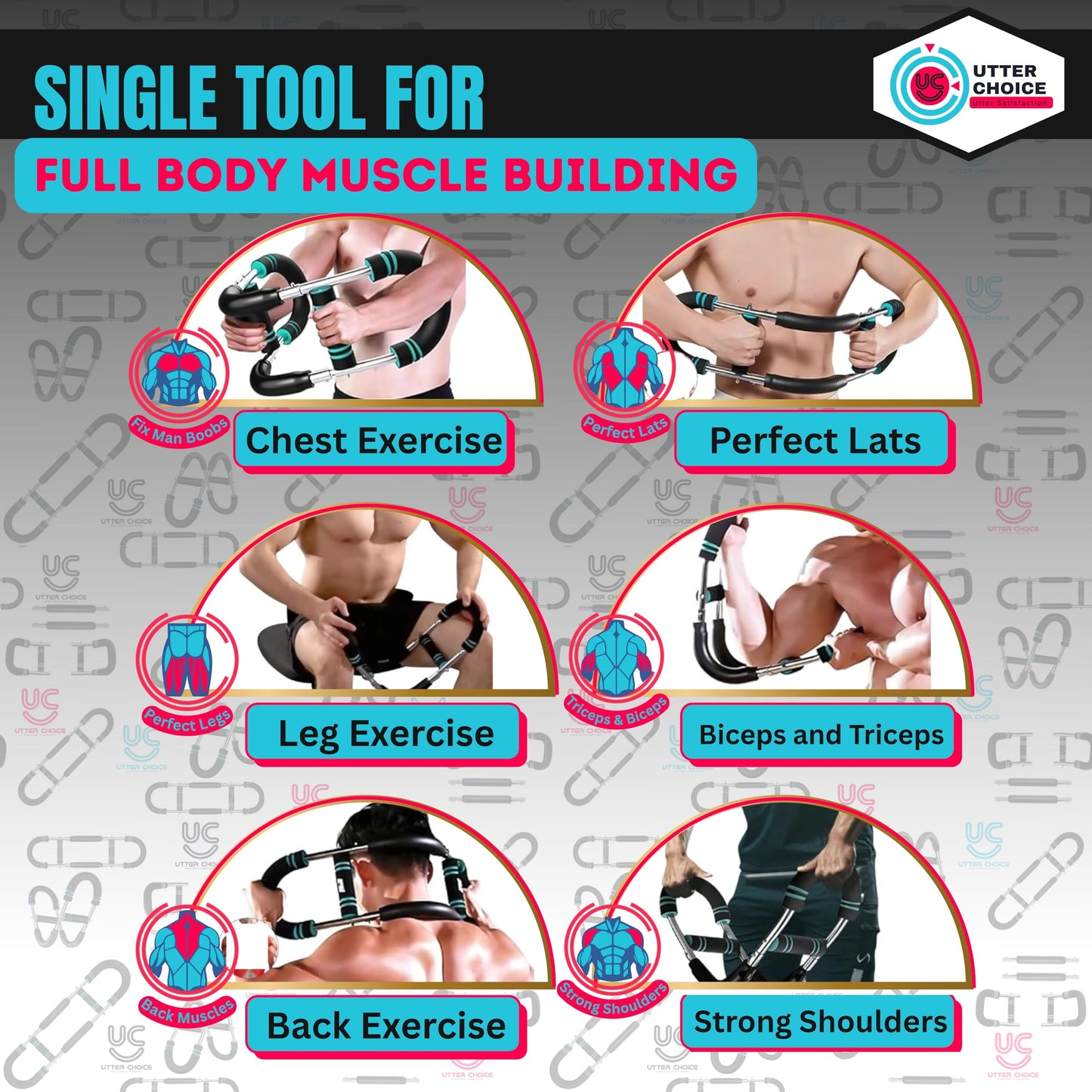 Gorilla Bar Twister Arm Trainer for Men, Adjustable 60-120 lbs Chest Exerciser , Portable Arm & Chest Workout Equipment for Men and Women with Anti Slip Handle and Carry Bag