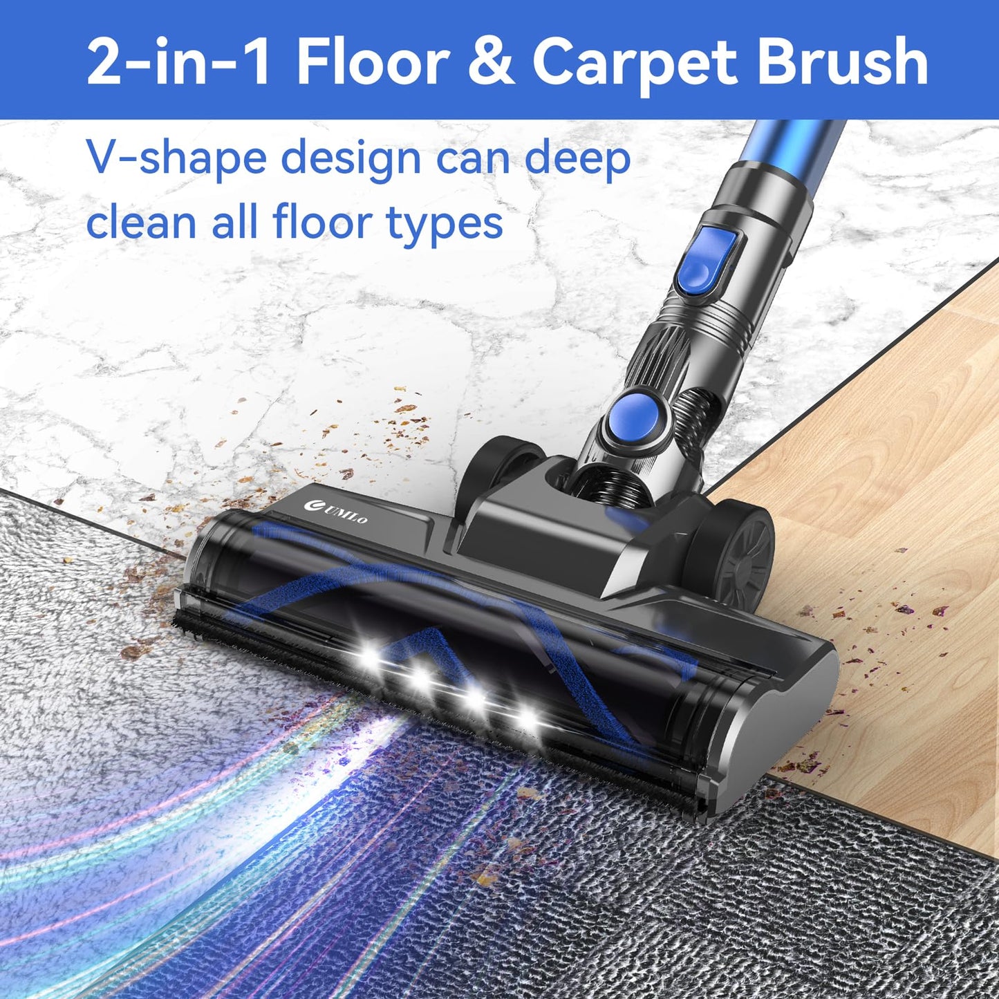 UML0 Cordless Vacuum Cleaner,8-in-1 Lightweight Stick Vacuum with Powerful Suction,Self-Standing,40 Mins Max Runtime,Rechargeable Vacuum Cleaners for Home,Hardwood Floor,Carpet,Pet Hair (Charcoal)