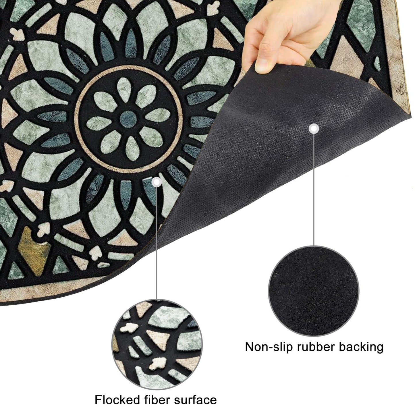 CHICHIC Welcome Door Mat 24 x 36 Inch Front Doormat Outdoors for Home Entrance Outdoors Mat for Outside Entry Way Doormat Entry Rugs, Heavy Duty Non Slip Rubber Back Low Profile, Flower