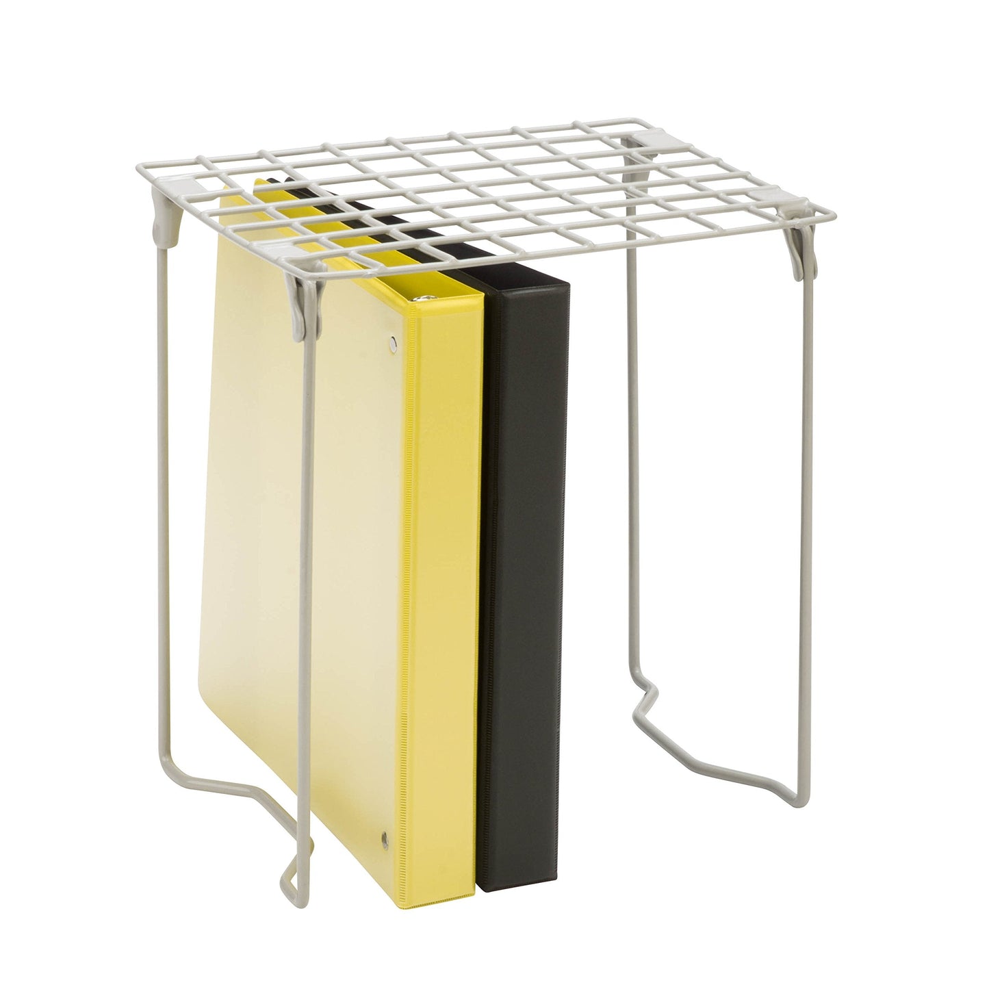 Honey-Can-Do Stackable Steel Wire Locker Shelf, Silver Metal Storage Rack Organizer, Heavy Duty Height Adjustable School & Gym Locker Insert, Space-Saving Utility Shelving