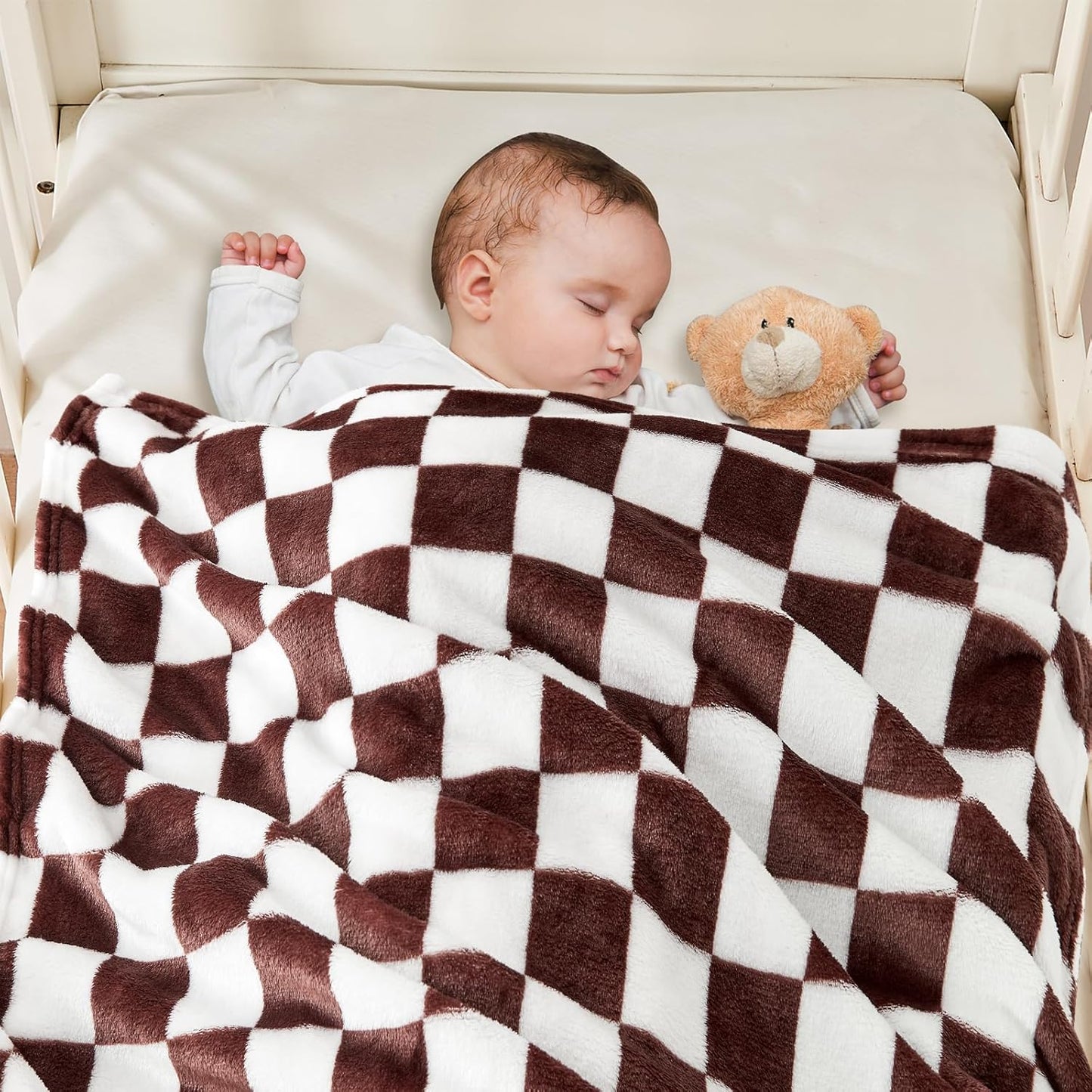 Yurhap Checkered Baby Blanket - Super Soft Fleece for Boys & Girls | 30x40 Inch, Warm & Lightweight
