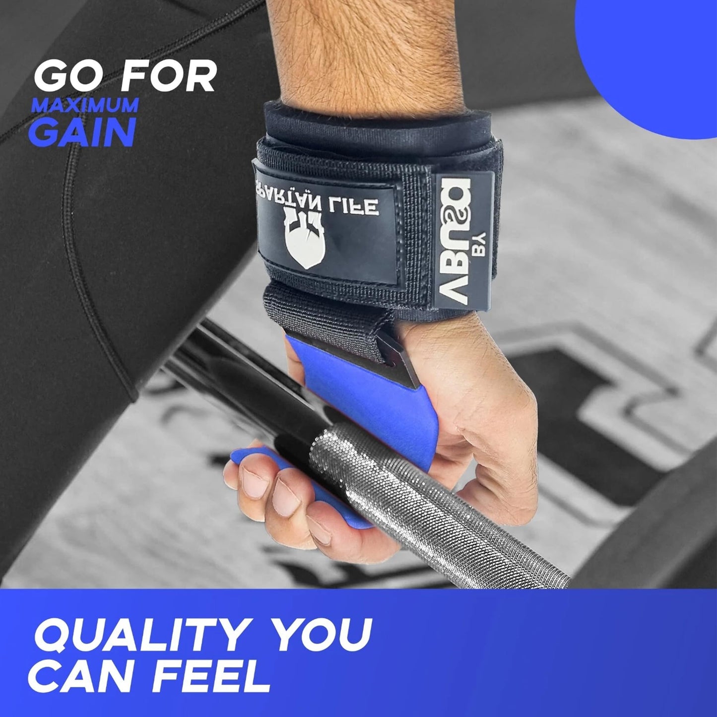 "Victorbudo USA Weight Lifting Hooks (Pair)  Heavy Duty Padded Wrist Straps for Deadlifts, Pull Ups, Rows & Shrugs  Anti-Rip Nylon Hand Grips for Weightlifting  Gym Gloves for Men & Women"