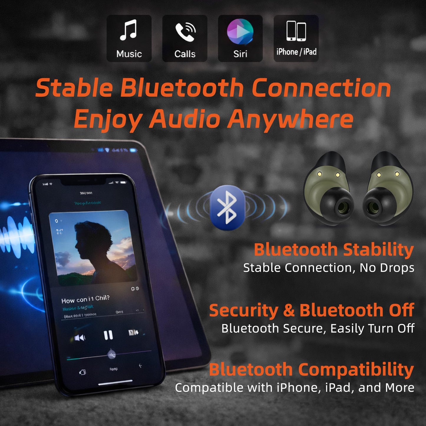 PROHEAR EP05 Shooting Ear Buds,Bluetooth Hearing Protection SNR 30dB DSP Sound Amplification, Fast Gunshot Suppression, All-Day Comfort for Shooting & Hunting