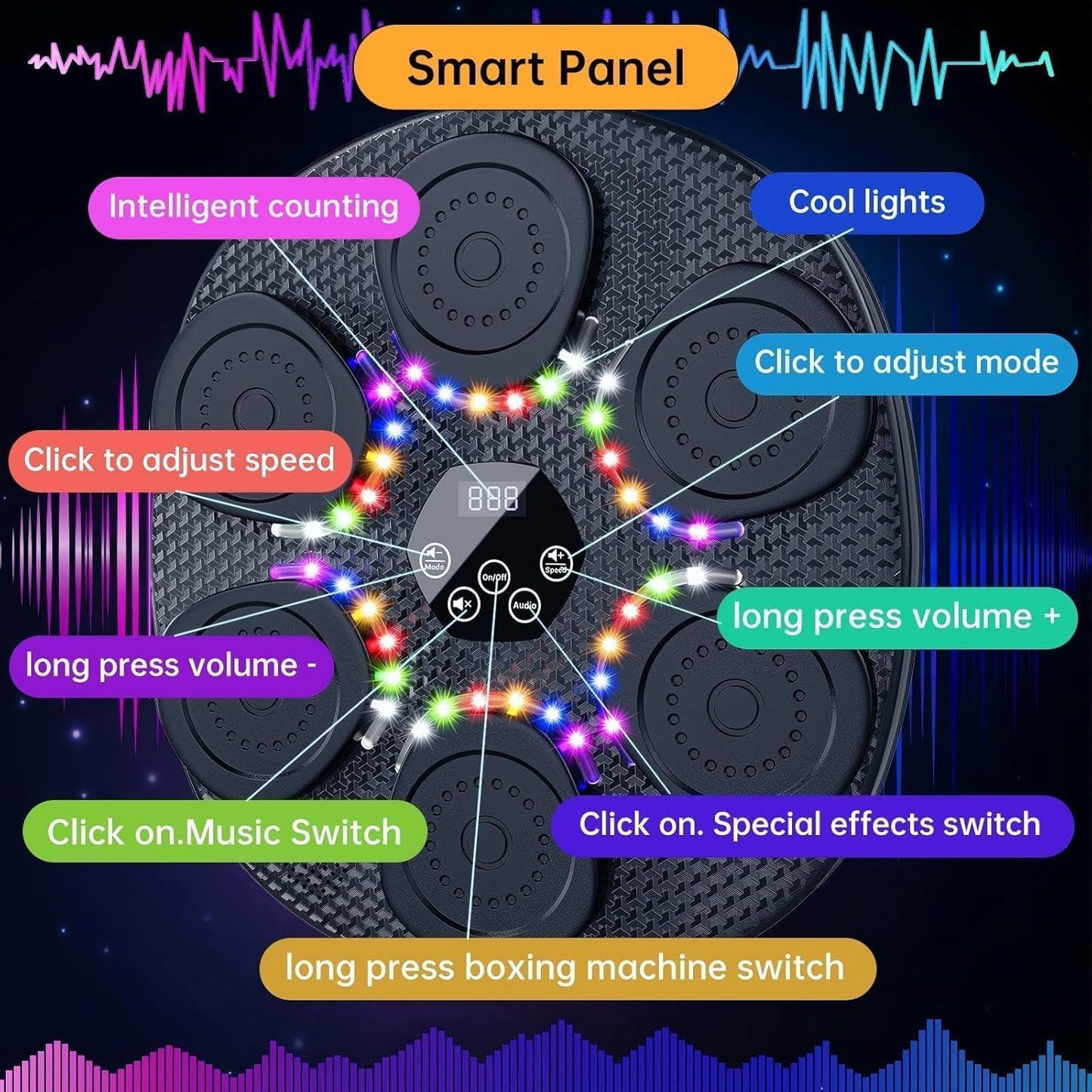 Smart Music Boxing Machine with Gloves, Fun Boxing Game Gift for Kids and Adults