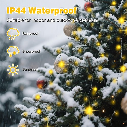 Christmas Tree Lights Indoor, 400 LED 16 Lines of 6.6FT with 8 Flashing Modes, Remote Control & Timer, Memory Function, Warm White Christmas String Lights, Twinkle Tree & Outdoor Waterproof