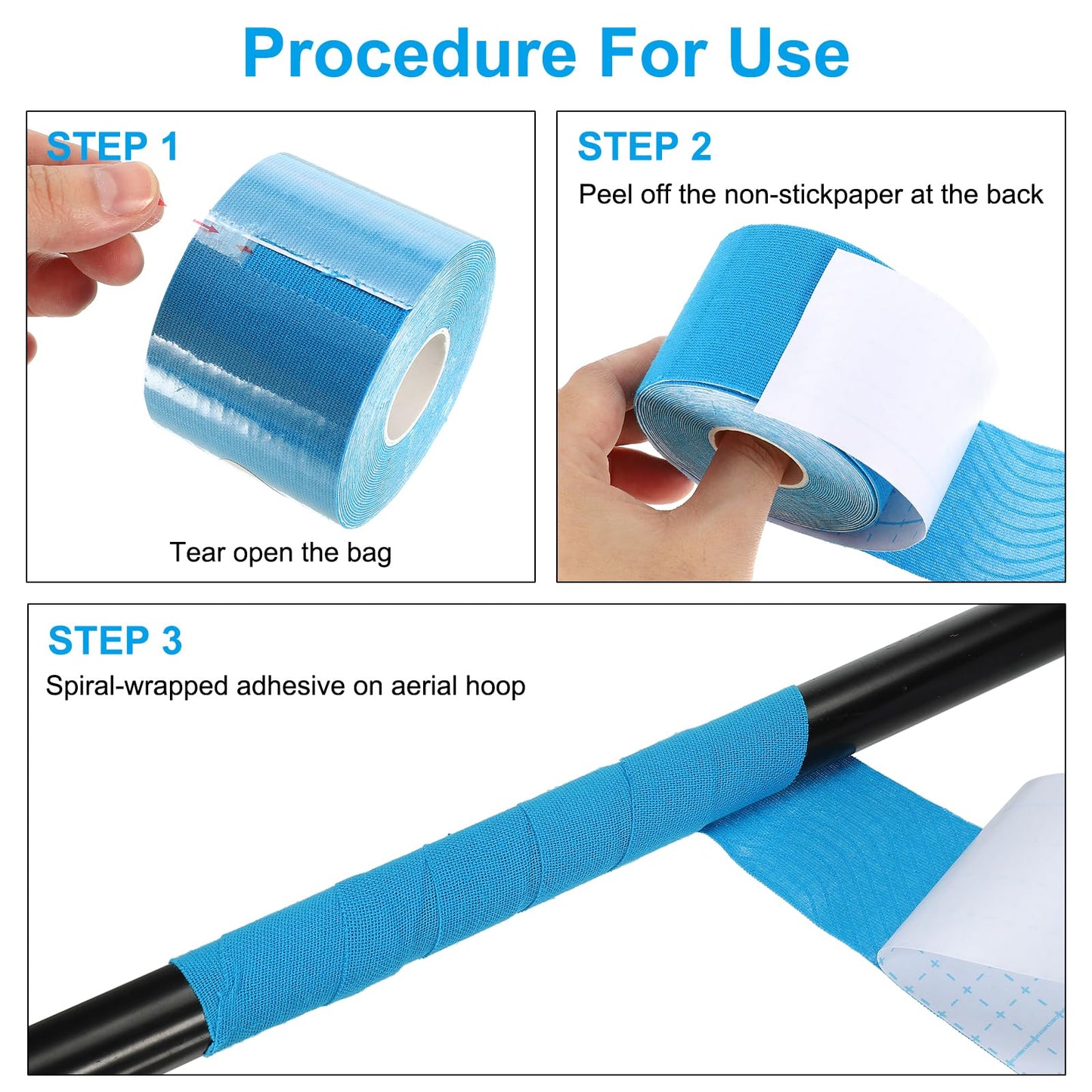 PATIKIL 32.8ft x 1 Inch Aerial Hoop Tape, Athletic Tape Adhesive Non-Slip Grip Tape Yoga Rig Sports Tape for Wrapping Exercises Gymnastics, Brown