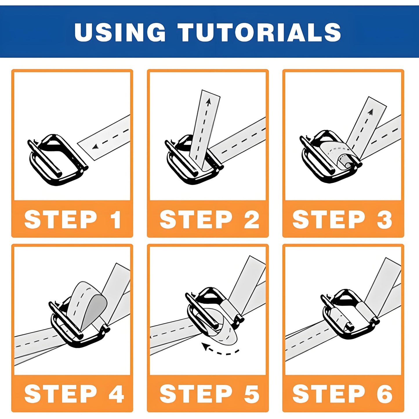 Otoolling 200 Pack Galvanized Cord Strapping Buckles 1/2", Metal Wire Buckles with Galvanized Coating for Woven Cord Strapping, Reusable Strap Buckle