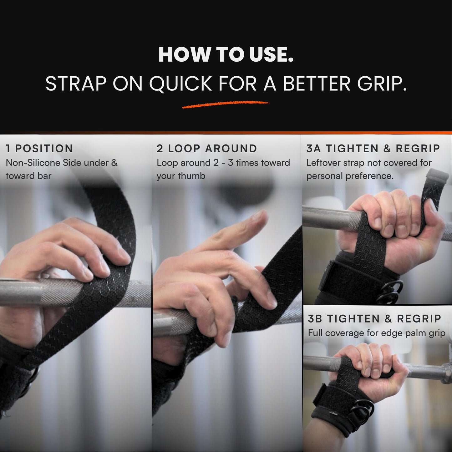 MaxOut360 Gym Lifting Straps with D Rings, Anti-Slip, Thick Padded Lifting Wrist Straps for Weightlifting for Cable Machines, Deadlifts, & Gym Training, Black