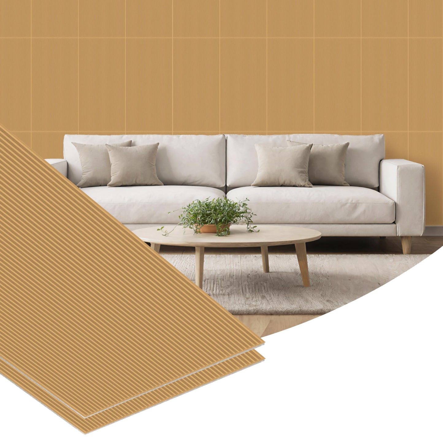 Dundee Deco 3D Peel and Stick Wall Panels - Soft-Touch Matte Finish, 1.6 ft X 3.4 ft, Thick Self-Adhesive Panels for Home & Commercial Interiors - Almond Sand - Set of 10, Covers 55 sq ft