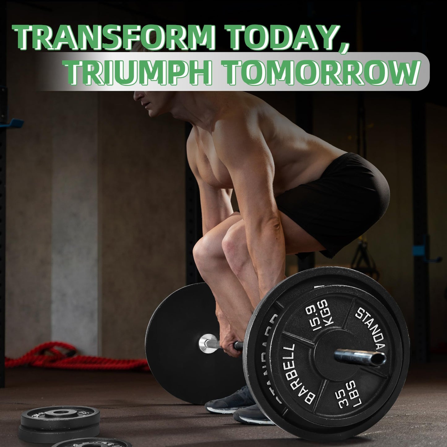 Fitvids 1 Inch Standard Weight Plates, 4x 2.5 LB Plates for Home Gym Strength Training, Deep Grip Edge