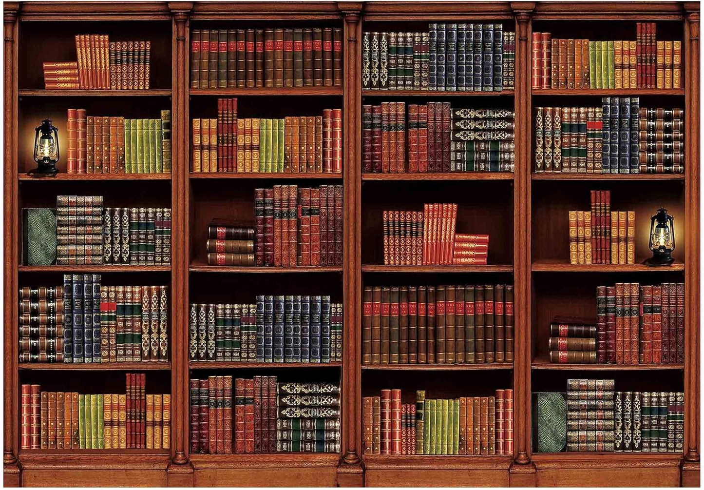 Allenjoy 7 5 x FT Vintage Wooden Library Bookshelf Backdrop for Photography Picture Office Zoom Meeting Video Call