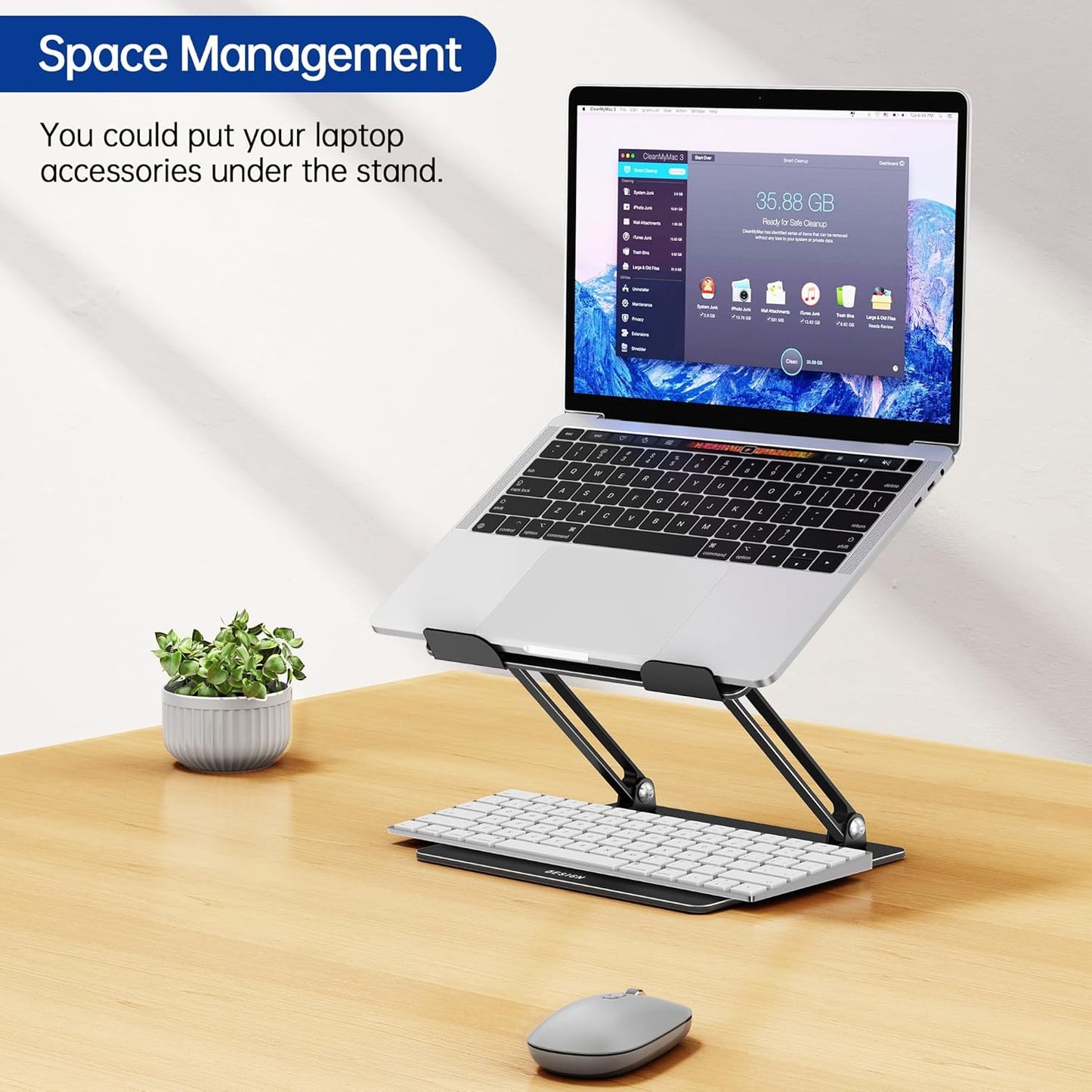 BESIGN LS10 10-14" Laptop Stand, Ergonomic Adjustable Notebook Tablet Stand, Computer Holder Compatible with Air, Pro