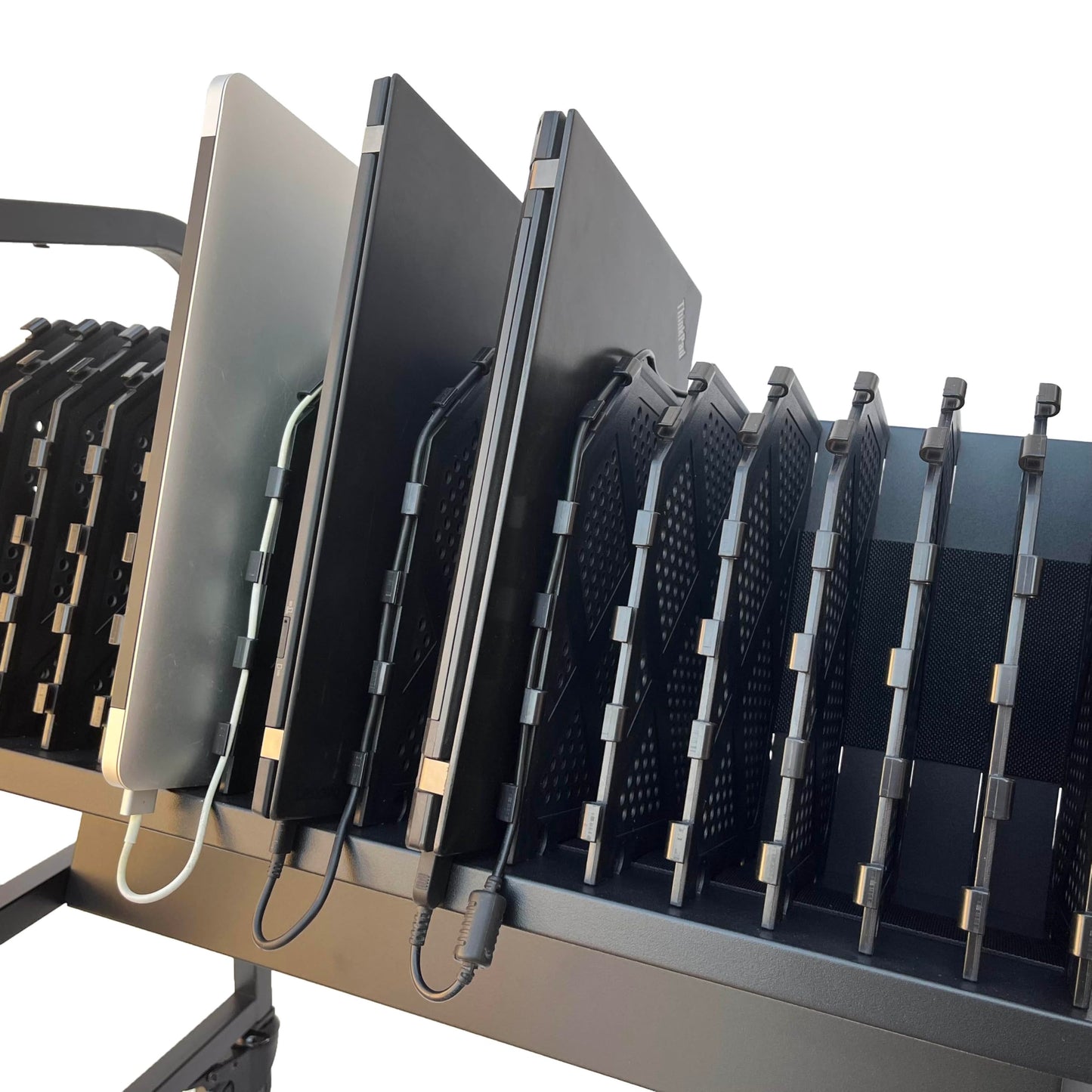 Workington 16-Device Mobile Open School Charging Cart Station for Ipads, Chromebooks, Tablets and Laptops Computer with Power Strip Included, Assembly Required, 1005 Black