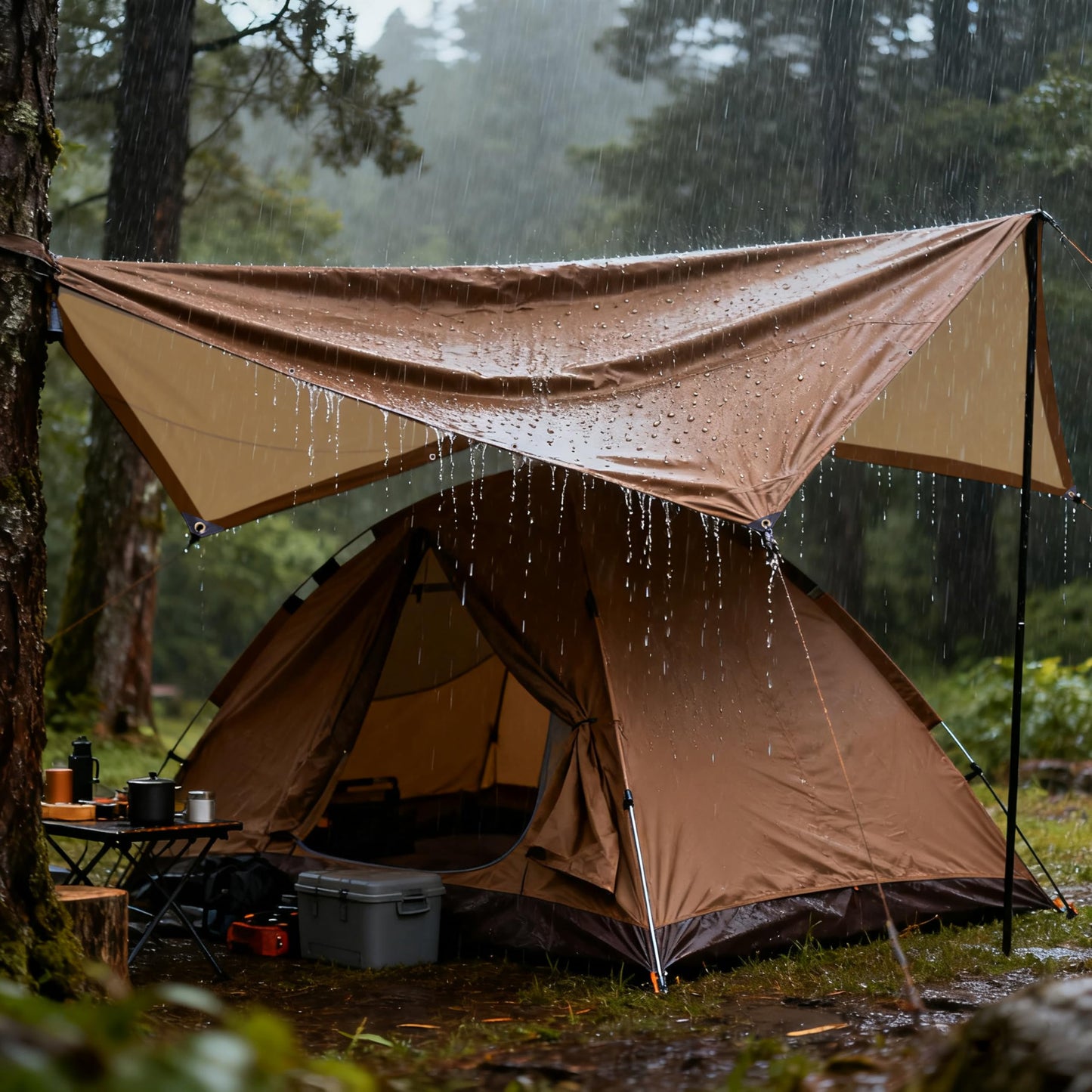 MVPNET 12x24 FT Tarp 22 mil Extreme Heavy Duty Waterproof tarps,Brown&Beige Multipurpose Outdoor Tarpaulin Tear-Proof&UV-Resistant,for Canopy,Camping,Roof,Trailer, Etc