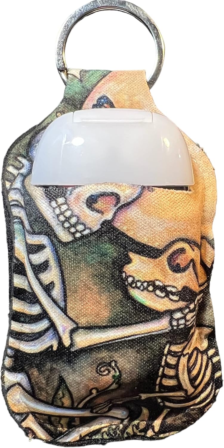 Cute Girl Skeleton Hand Sanitizer Keychain Holder - Fun & Functional Accessory