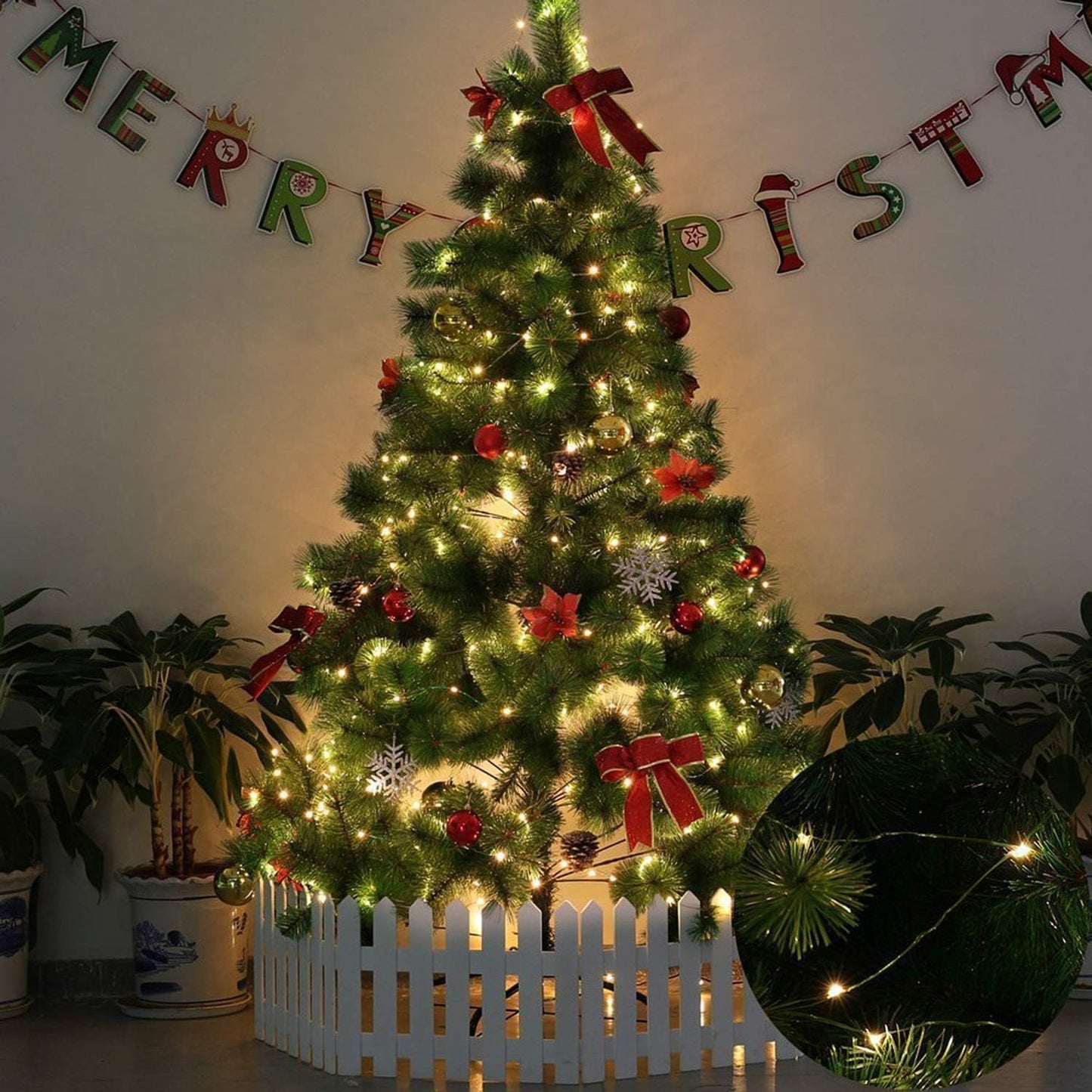 Skiennix Battery Operated Starry Lights - 18FT with 50 Warm White Micro LEDs | Waterproof for Christmas & Weddings