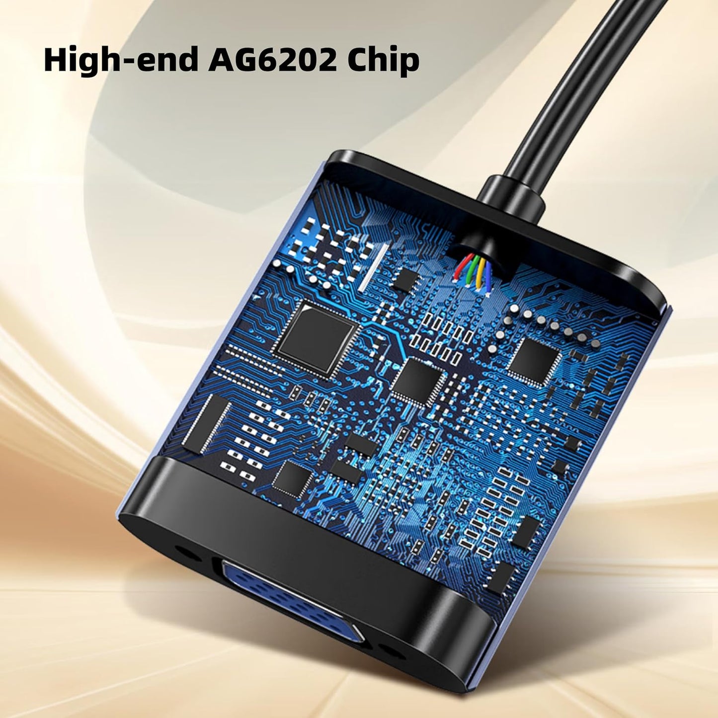 biaze AG6202 1080P Chip HDMI to VGA Adapter, Video Converter for Laptop PC TV Monitor Projector, Gold Plated Connector