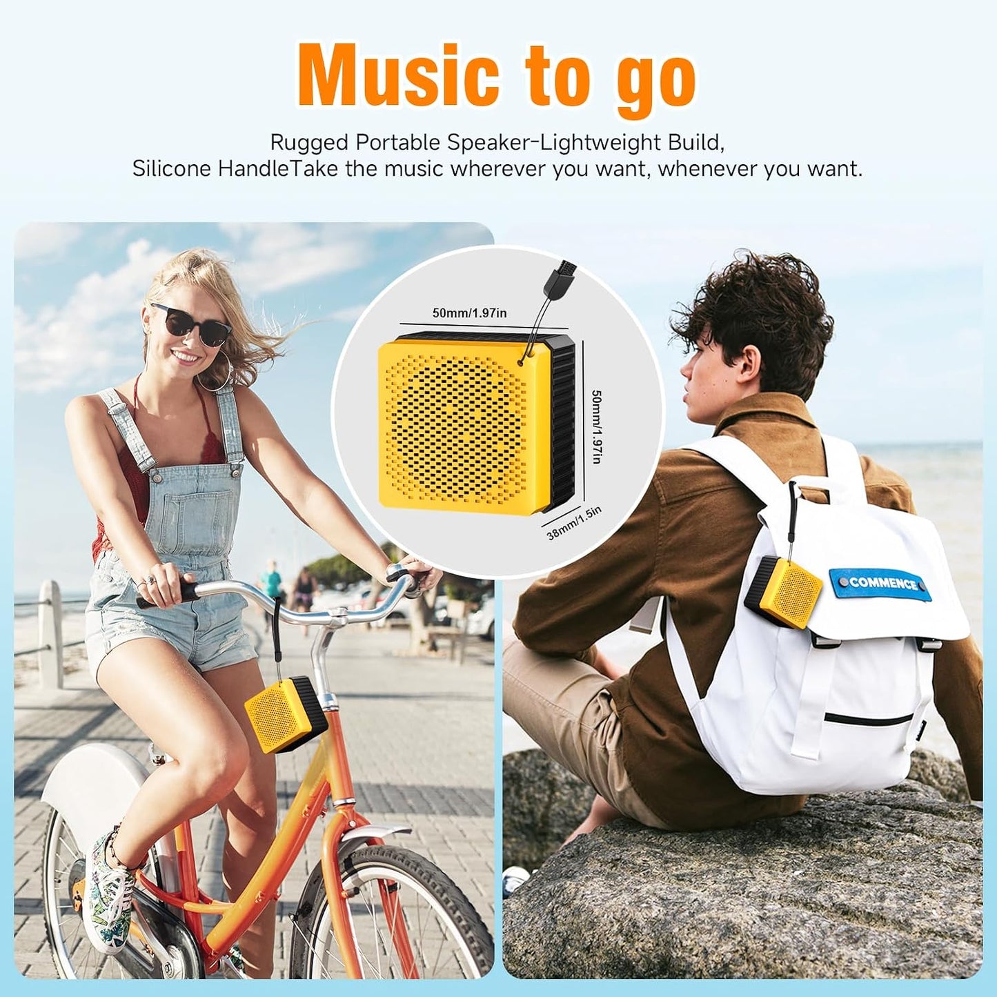 AYJBKL IPX6 24H 5.3, Portable Bluetooth Speakers, Waterproof Wireless Outdoor Small Speaker with Playtime, HD Stereo