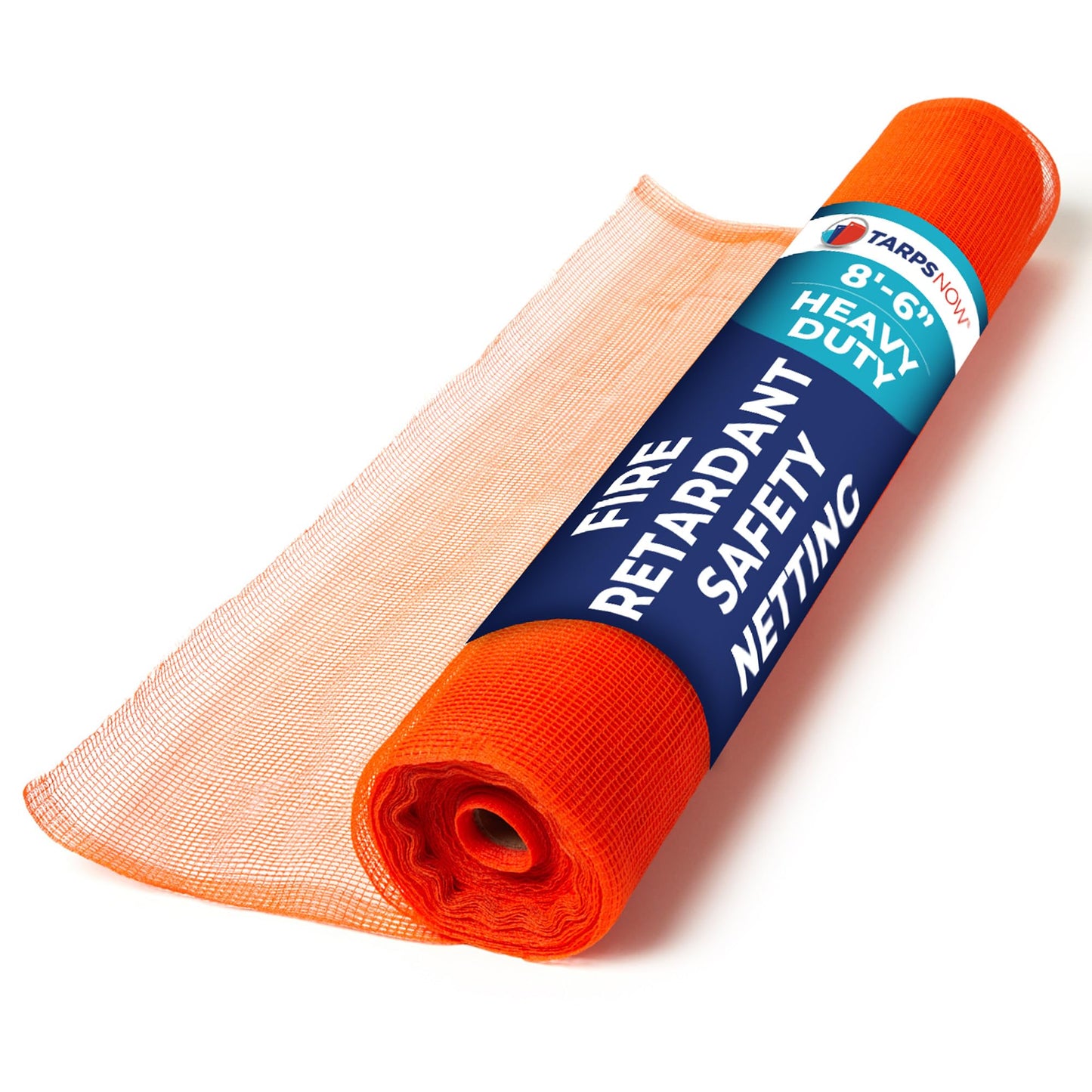 Tarps Now 8'-6" x 150' Orange Safety Netting Roll - Heavy Duty Fire Retardant Safety Nets with 1/4" Openings for Security & Construction Debris Netting, Temporary Mesh Fence, Job Site Net Enclosure