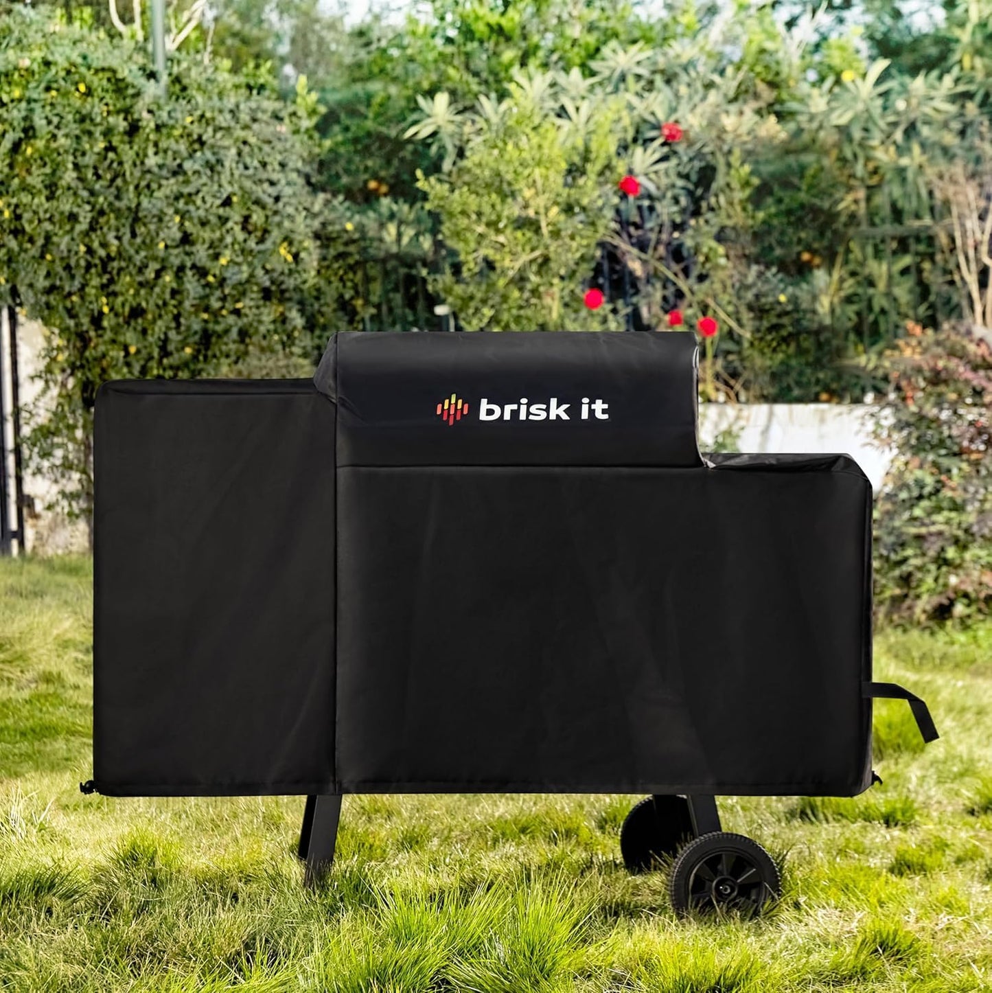 Brisk It Zelos-450 WiFi A.I. Electric Wood Pellet Smoker Grill Bundle with Waterproof Cover, 10 Pack Grease Tray Liners & 10 Pack Drip Pan Liners, Smart Grill with 450 sq.in Cooking Area & Meat Probe