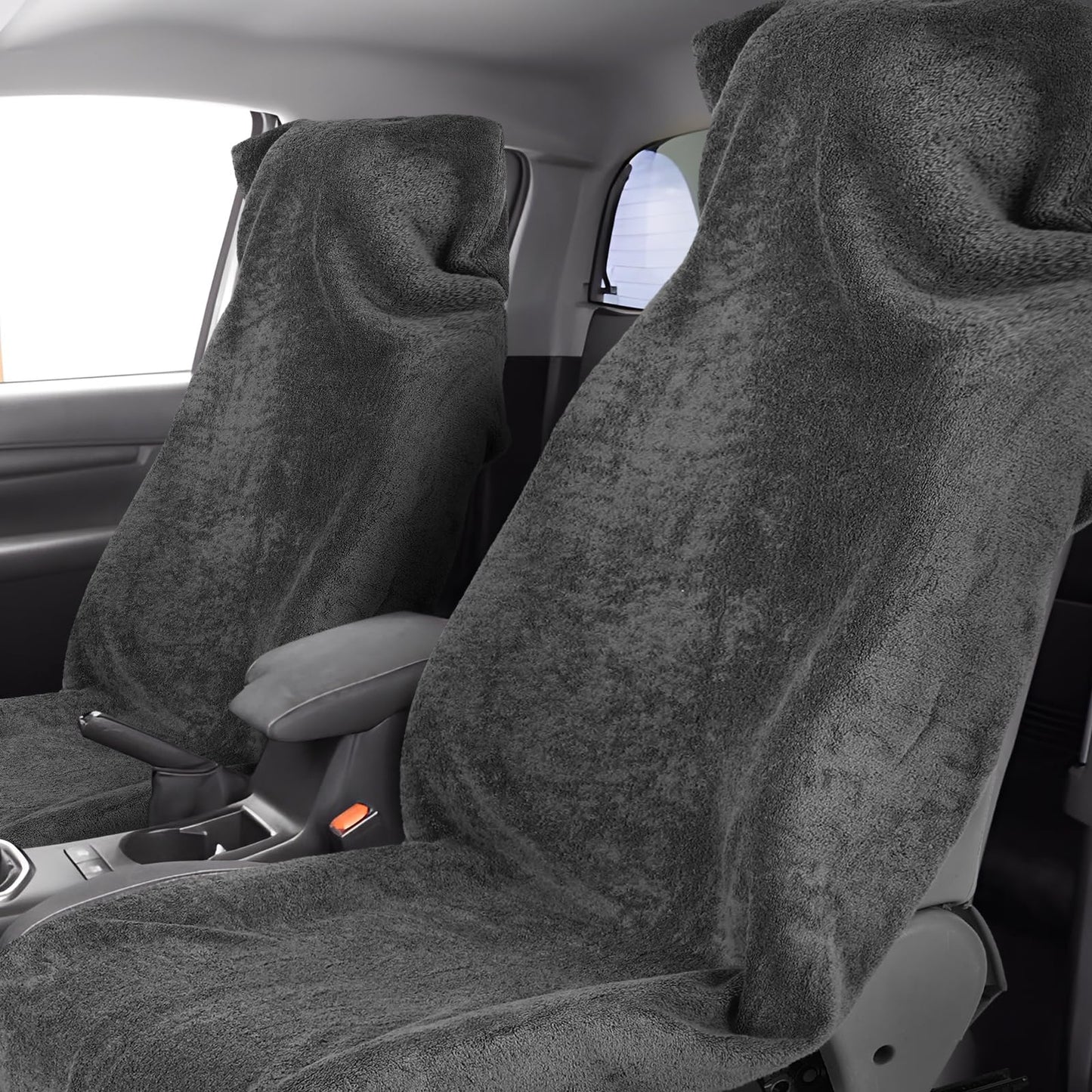 Peryiter 1 Pcs Car Seat Towel Cover 100% Cotton Athletic Running Towel Full-Sized Seat Workout Sweat Non Slip Washable Cover Gift Christmas Car for Man Workout Outdoor Sport Activities (Rectangular)