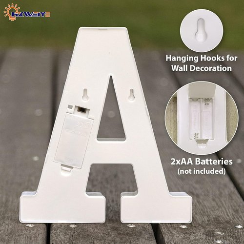 HXWEIYE LED Marquee Light Up Letters - 26 Alphabet & 10 Number Sign for Parties & Decor | Warm White