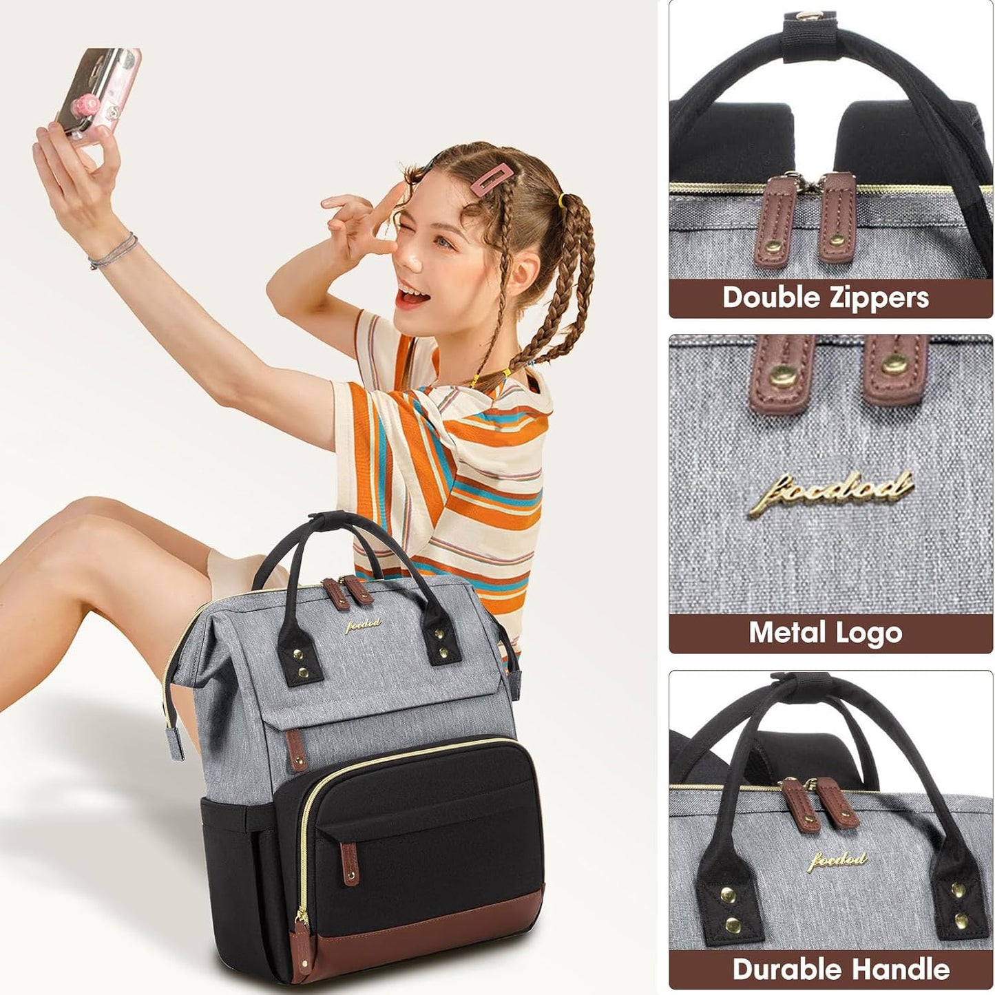 Backpack 18 Inch BackPacks Pack Daypack Laptop for Womem Work Bags: Travel With USB Charging Port Anti Theft Durable