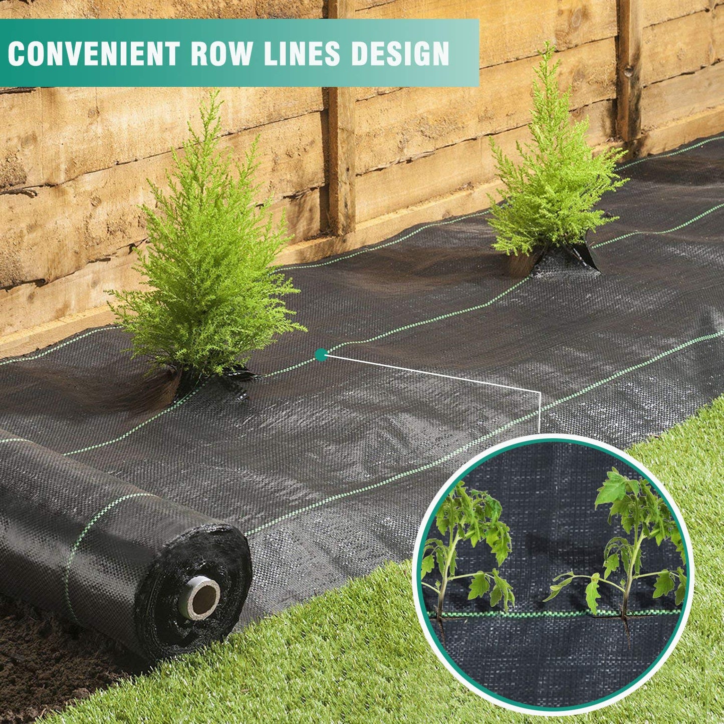 Snail 6ft x 100ft Weed Barrier Landscape Fabric Premium 5oz Pro Heavy Duty Ground Cover Anti-Weed Gardening Mat High Permeability Easy Setup Commercial Outdoor Weed Mat
