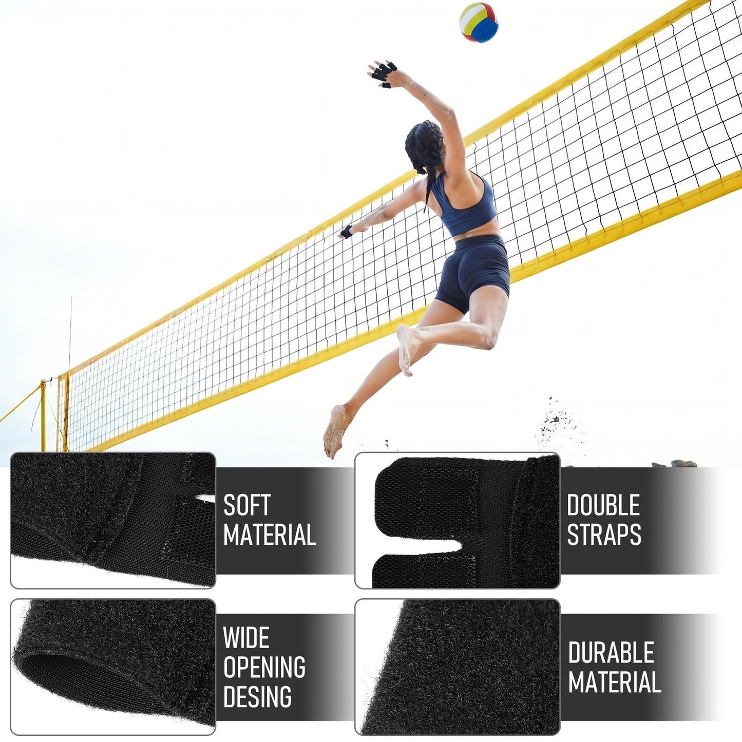 Thenshop 10 Pack Finger Sleeves Protectors Adjustable Sport Buddy Straps Elastic Volleyball Thumb Splints Brace Elastic Finger Sleeves for Sport Volleyball Basketball Handball Relieving Pain