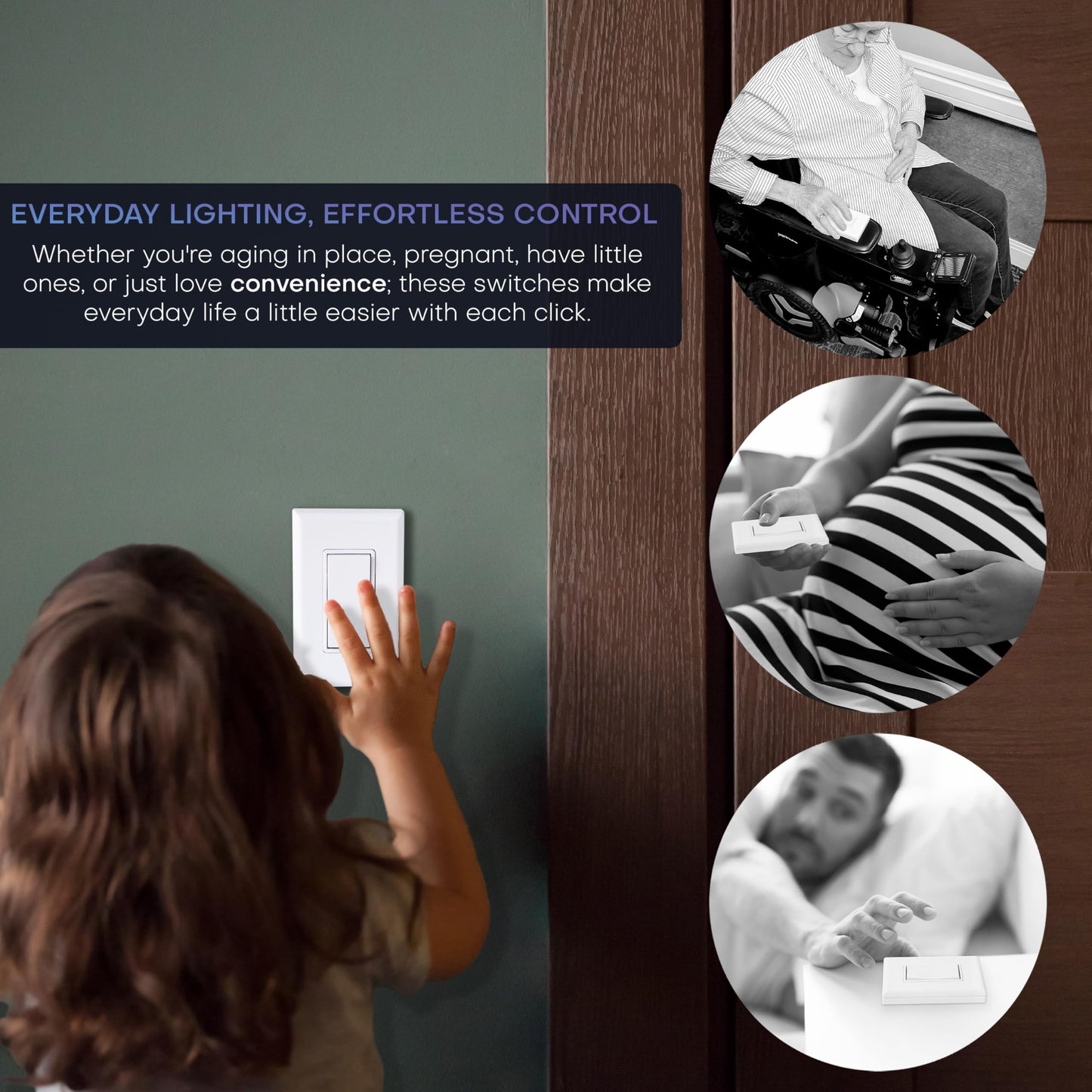 RunLessWire Single Pole Battery-Free DIY Wireless Light Switch Kit 150ft RF Range Self-Powered by Kinetic Energy for Fixtures & Outlets : 1 Remote Switch Controls 1 5A On/Off Receiver Black