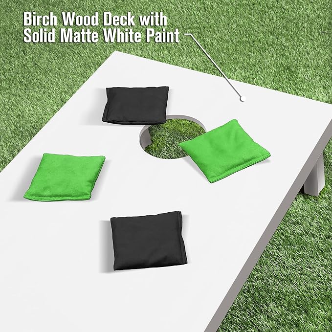 GoSports 4 ft x 2 ft Regulation Size Wooden Cornhole Boards Set - Includes Carrying Case and Over 100 Optional Bean Bag Colors