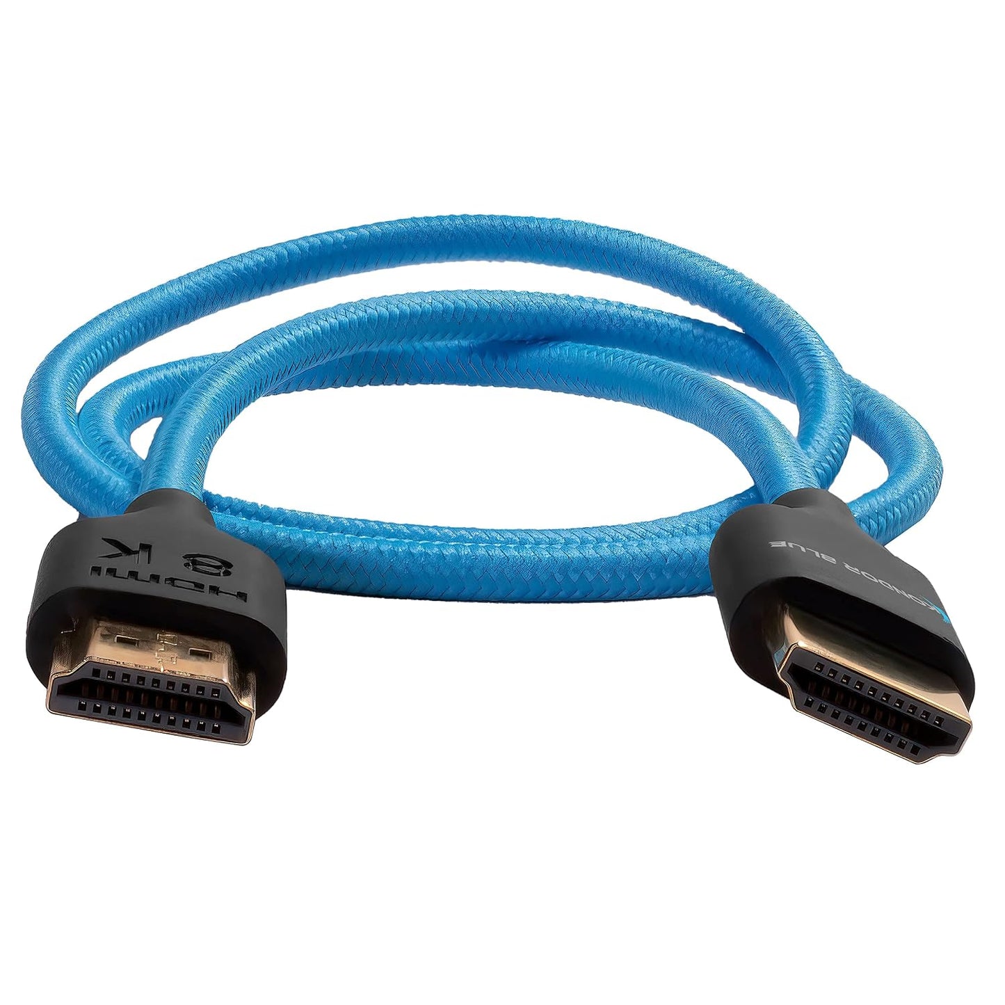 2' 2.0 4K 60Hz 18Gbps, 3D, KONDOR BLUE | Full HDMI Straight Braided Cable | Type A Male to Male, HDR, Reinforced |