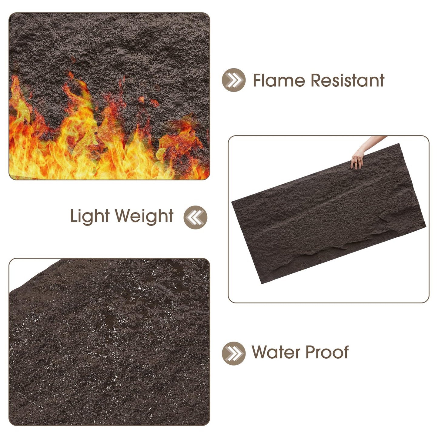 LARWORKS 3D Faux Stone Wall Panels, 4-Pack 47.24×23.62 in. PU Wall Panels 30.99 sq.ft Coverage, Lightweight & Waterproof, Easy DIY Install for Living Room, Bedroom, Office