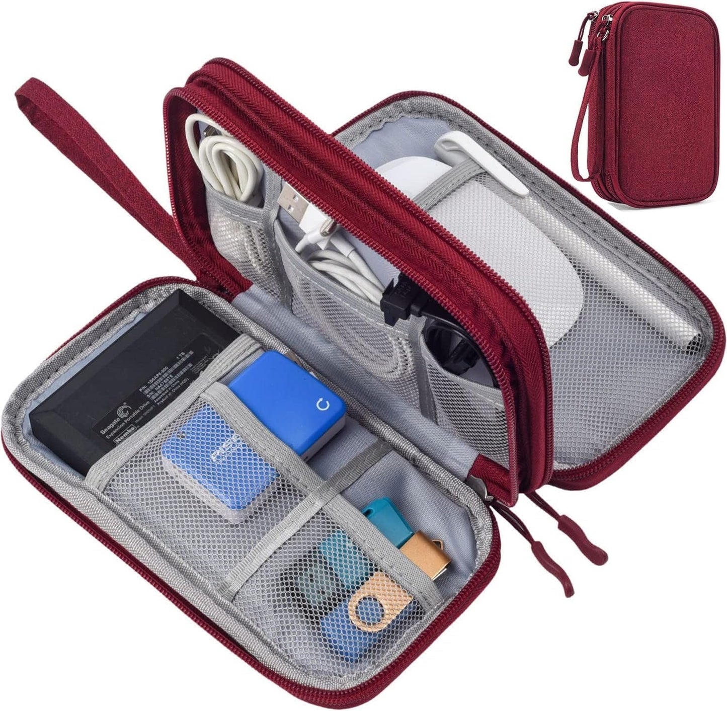CAOODKDK Electronics Accessories Organizer Pouch Bag, Travel Universal Organizer for Cable, Charger, Phone, SD Card