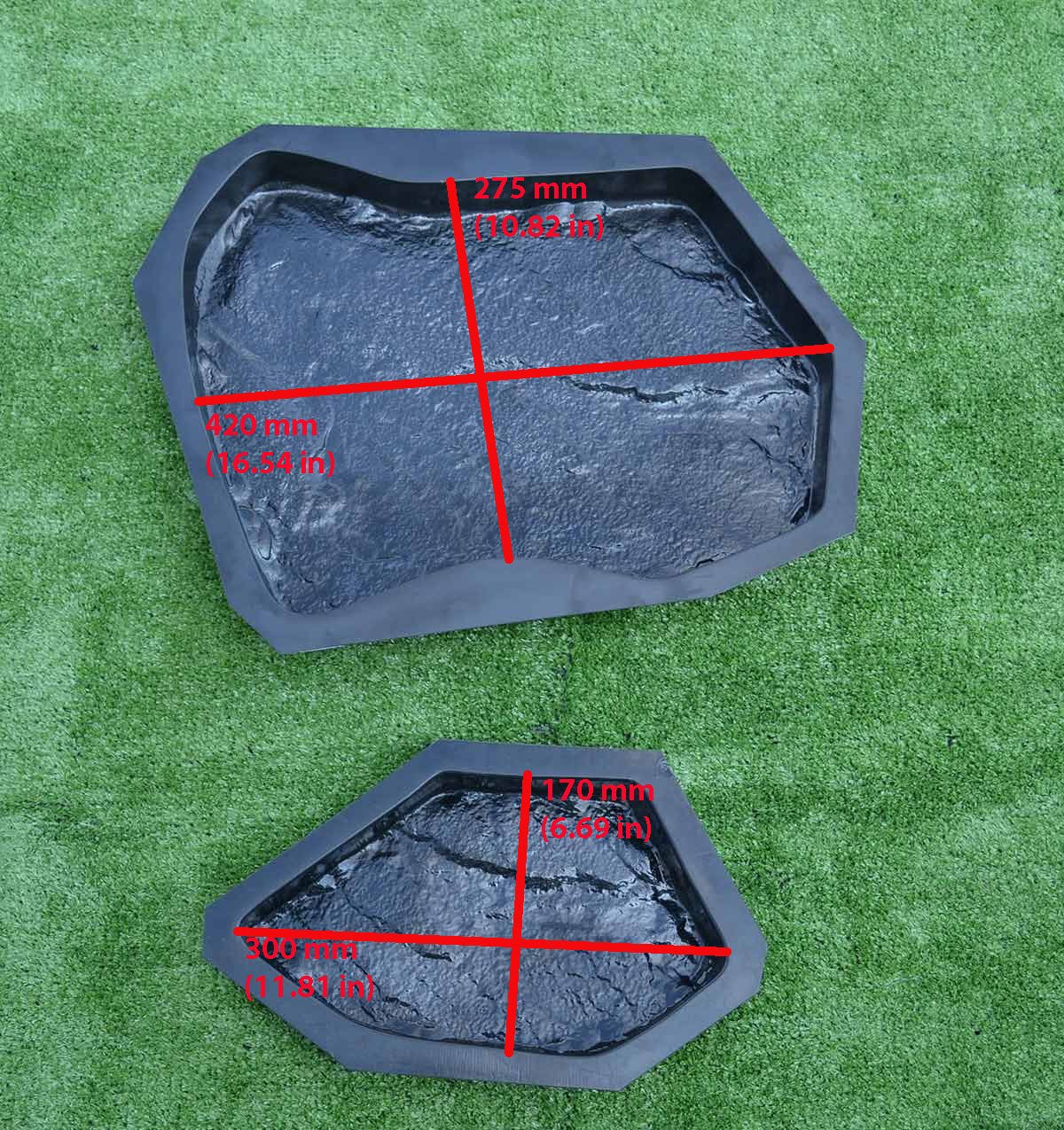 SvitMolds Concrete molds DIY Sold 6 pcs Plastic Moulds Flagstone Casting Concrete Paving Garden Paths Stone Patio Pavers for Garden Walkway #S34