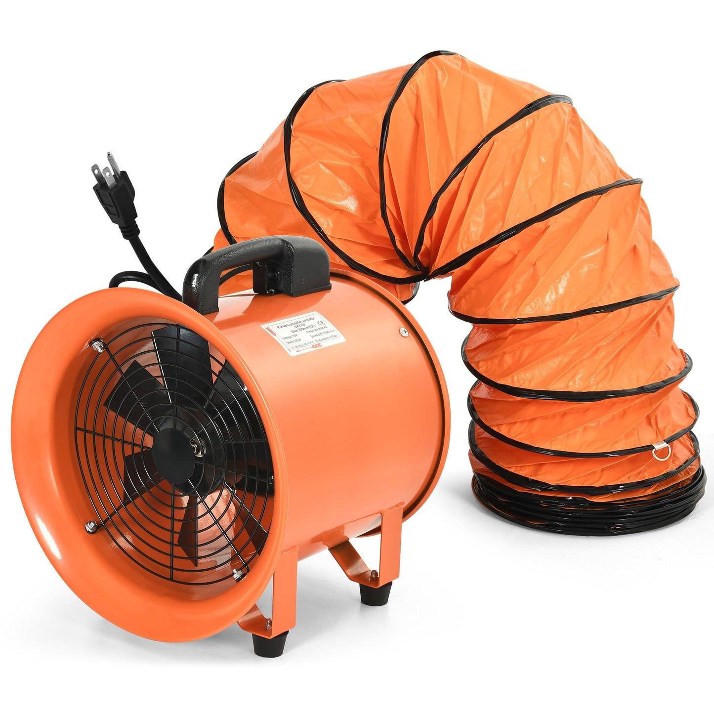 YITAHOME Exhaust Fan 12 Inch, Utility Blower Extractor Fan High Velocity, Portable Ventilation Fan with 16FT Ventilator Duct Hose for Industrial, Paint Booth